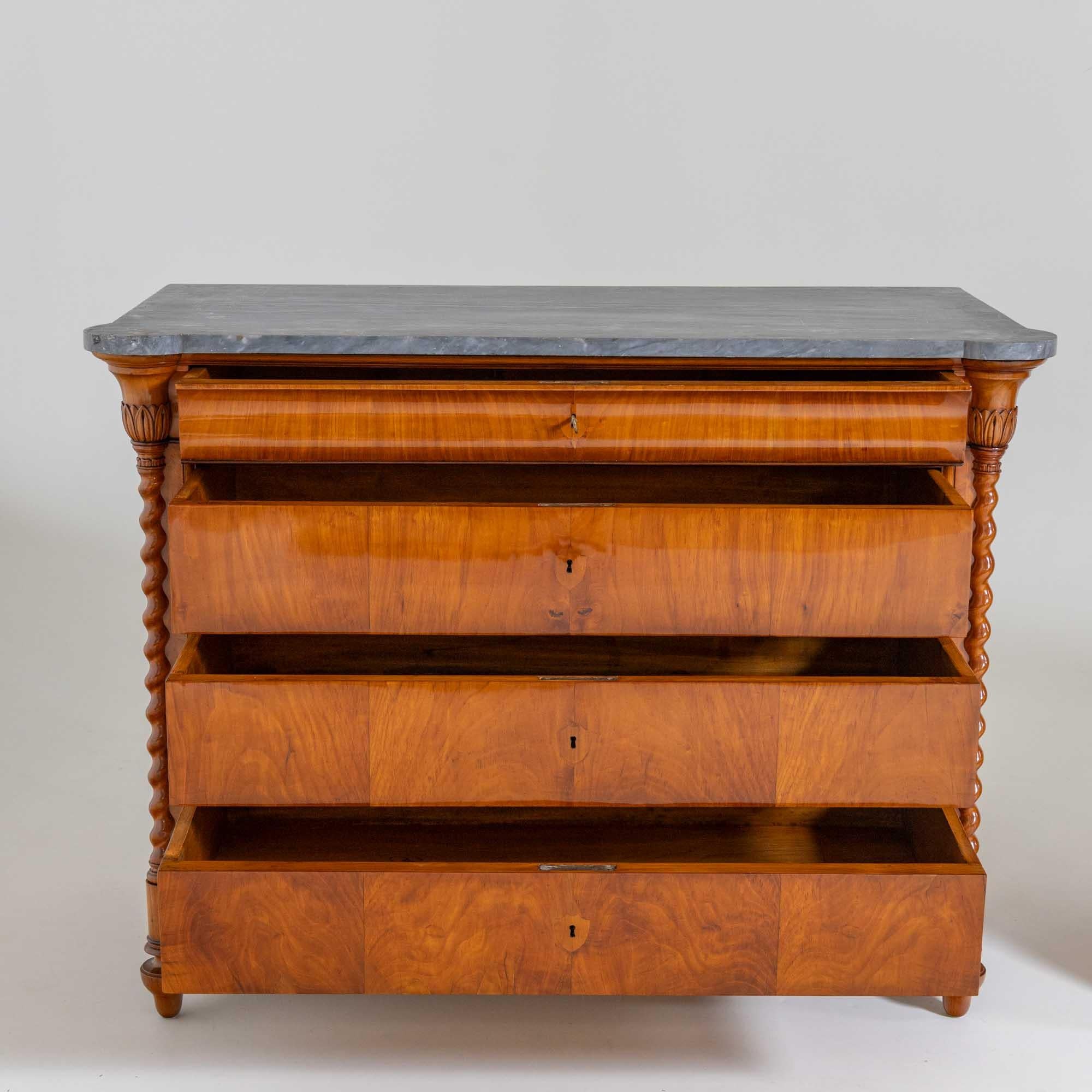 Large Pair of Chests of Drawers with grey stone tops, Italy Mid-19th Century 2