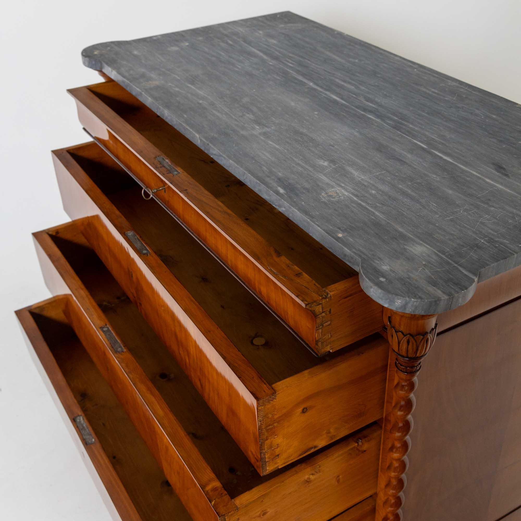 Large Pair of Chests of Drawers with grey stone tops, Italy Mid-19th Century 4