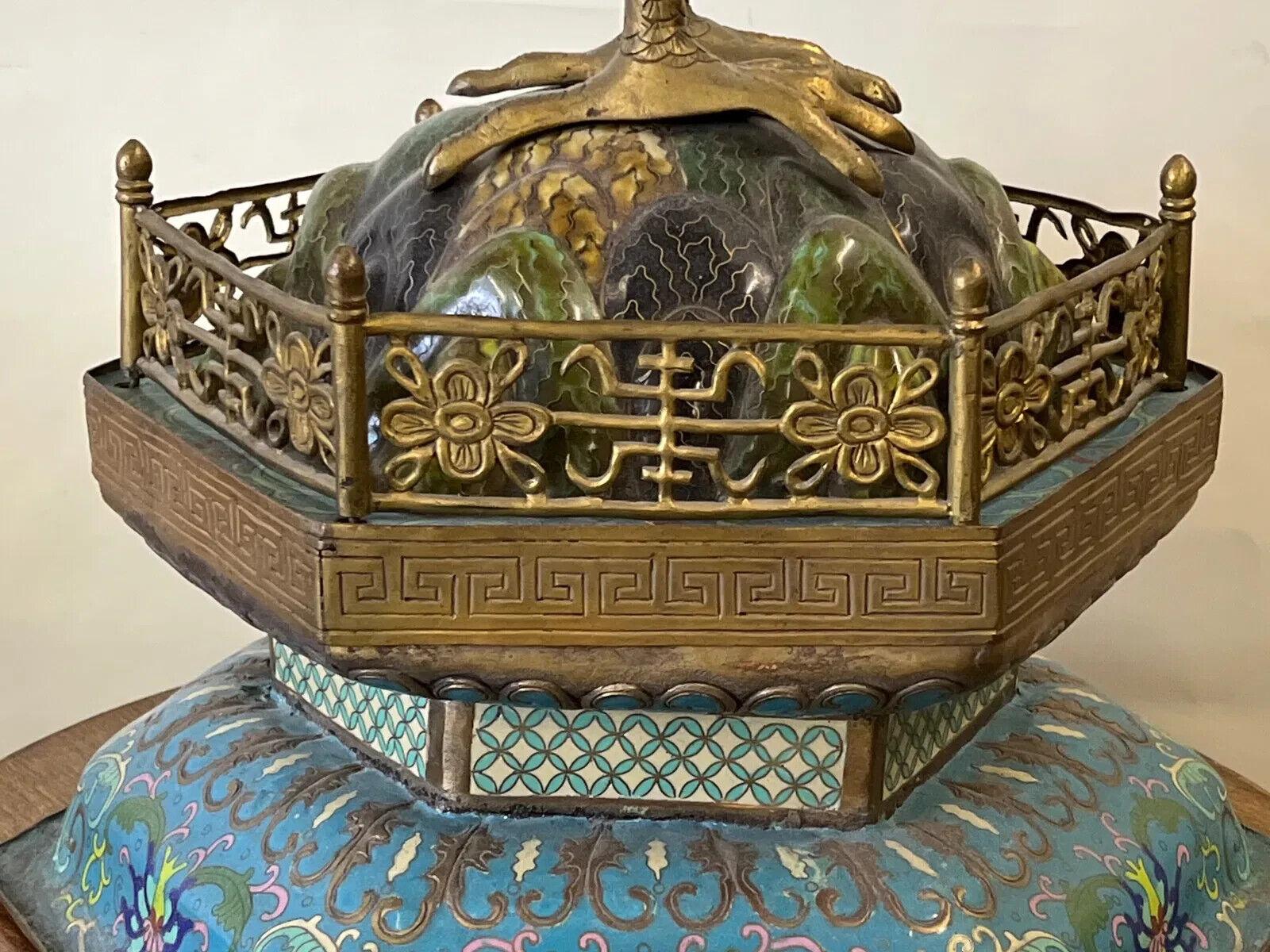 Large Pair of Chinese Cloisonne Enamel Cranes For Sale 2