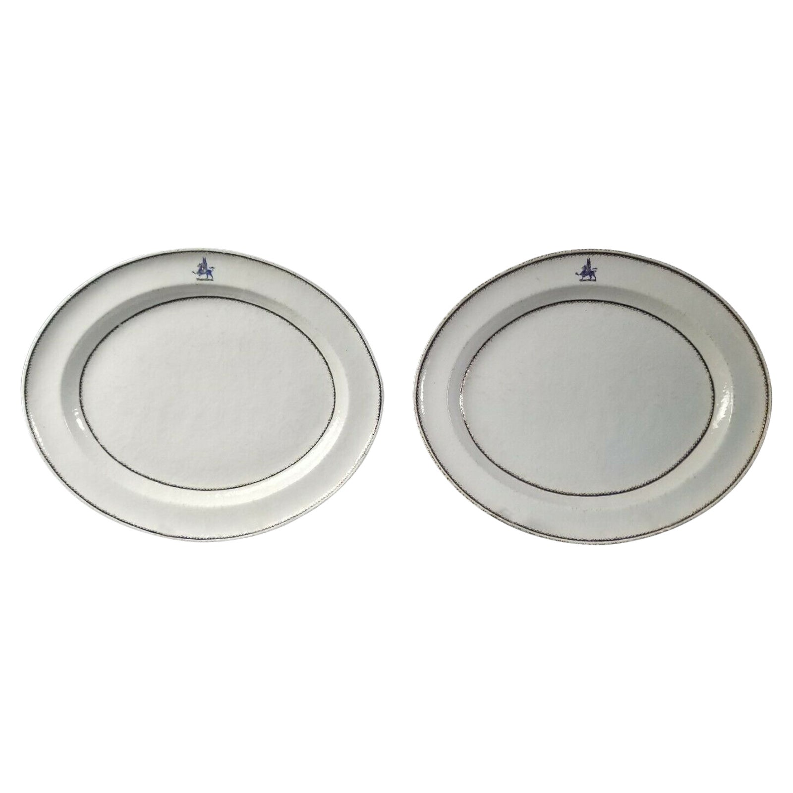 Large Pair of Chinese Export Armorial Platters, 18th Century