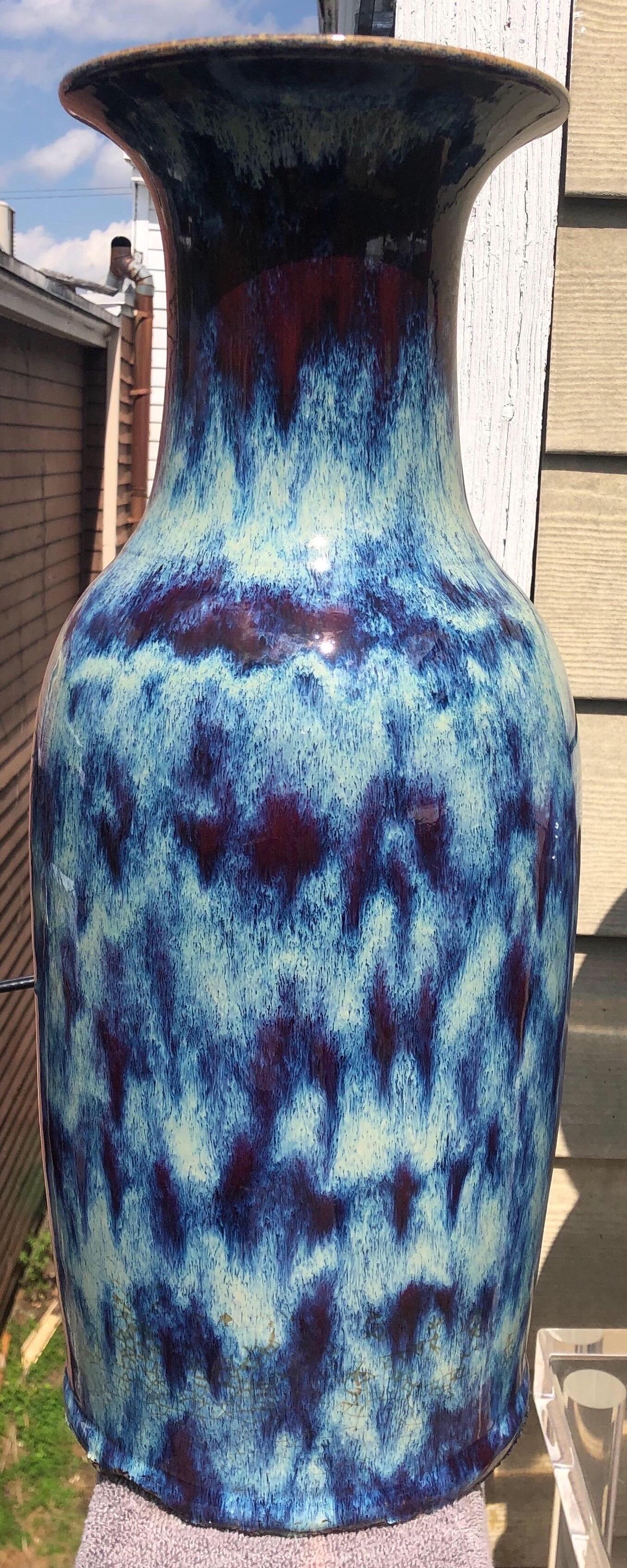 flambe glazed chinese vase
