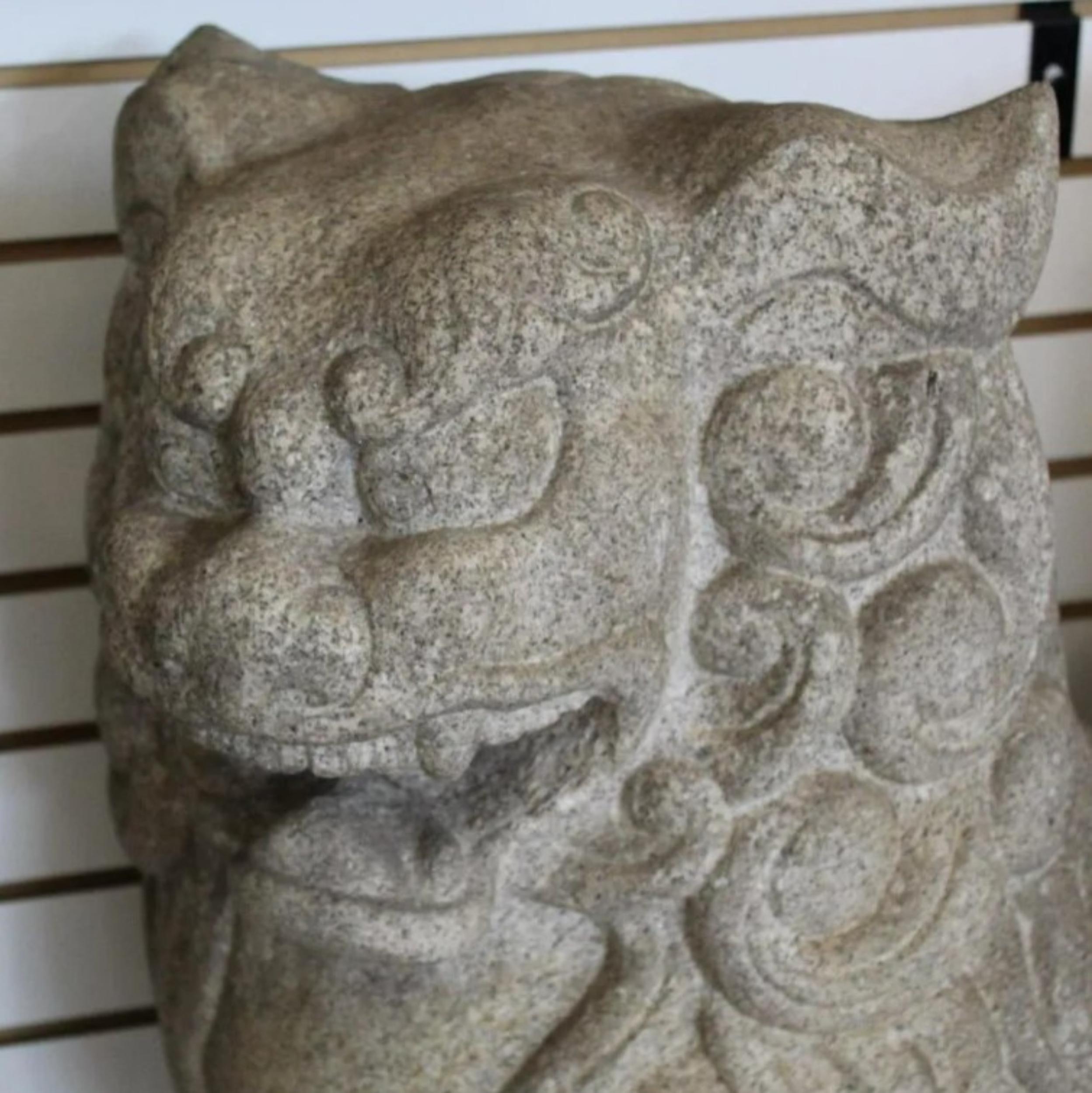 18th Century and Earlier Large Pair of Chinese Granite Guardian Lions For Sale