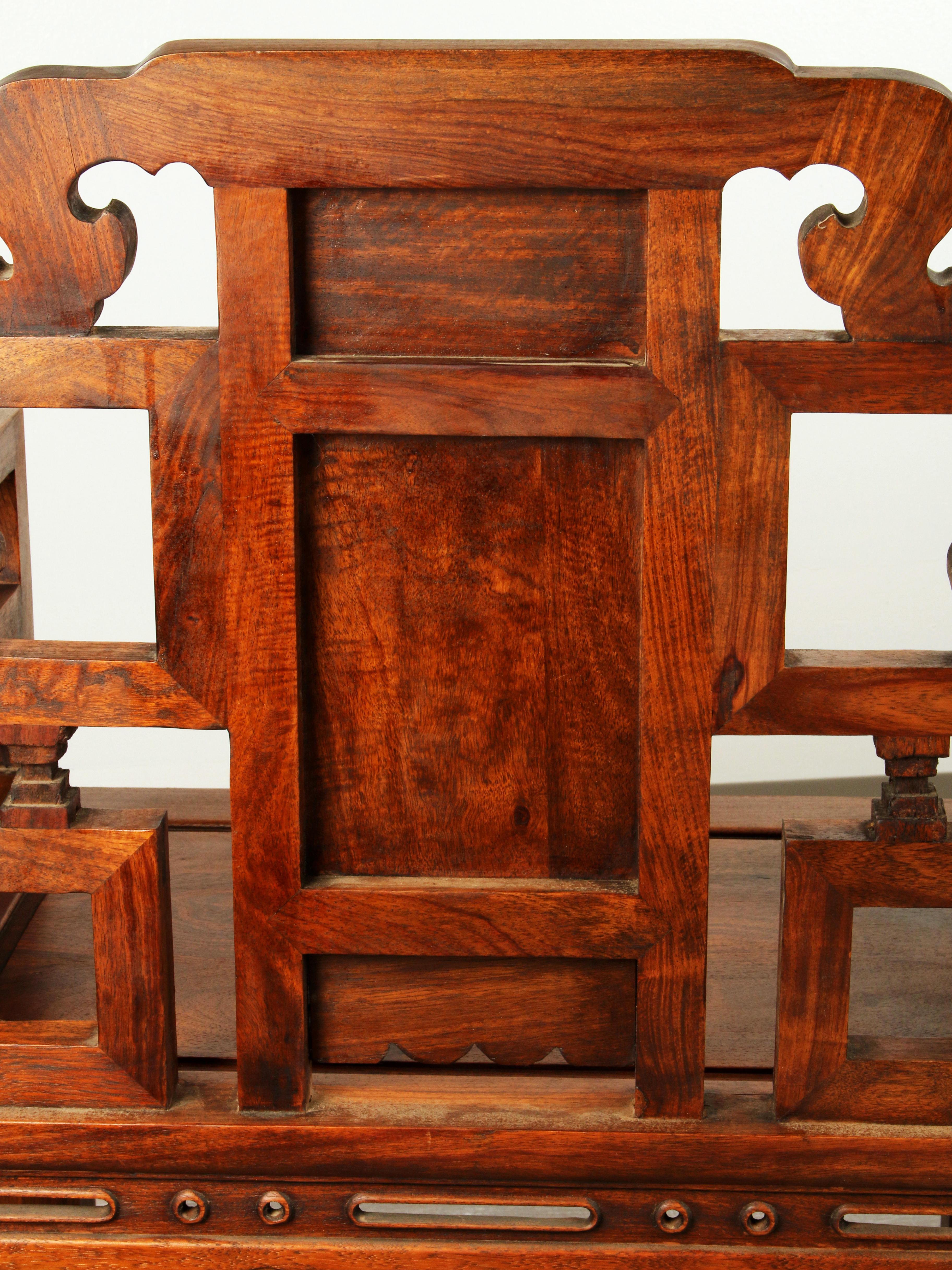 Large Pair of Chinese Hongmu Arm Chairs For Sale 2