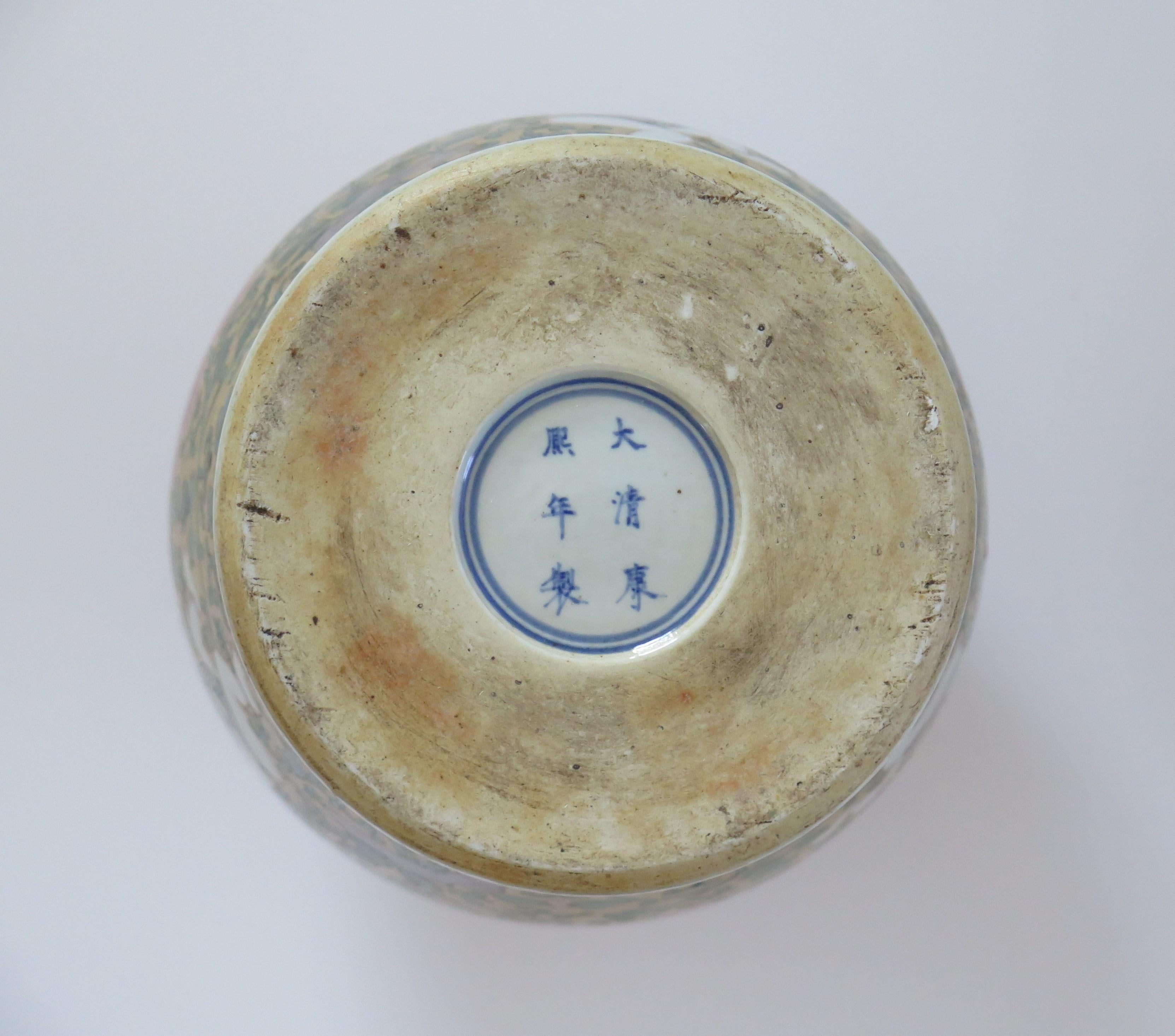 Grande COPPIA di vasi cinesi con coperchio in porcellana policroma molto decorativi, 1915 ca. 9