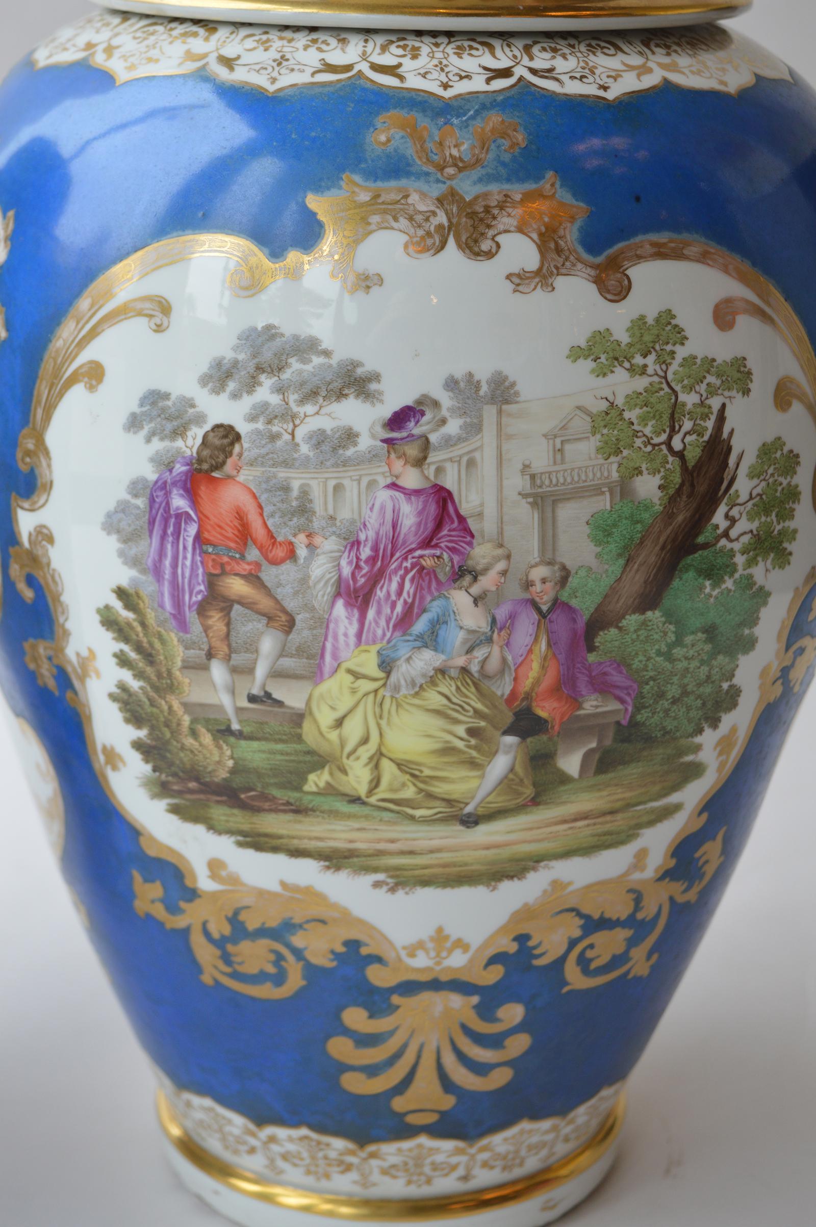 Large Pair of Continental Meissen Style 