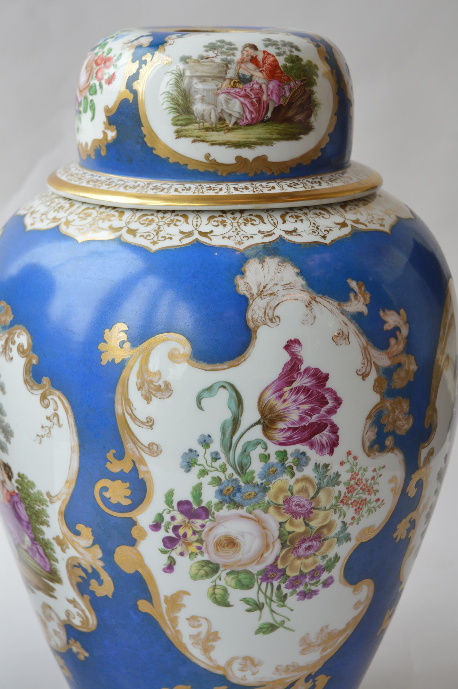 Large Pair of Continental Meissen Style 