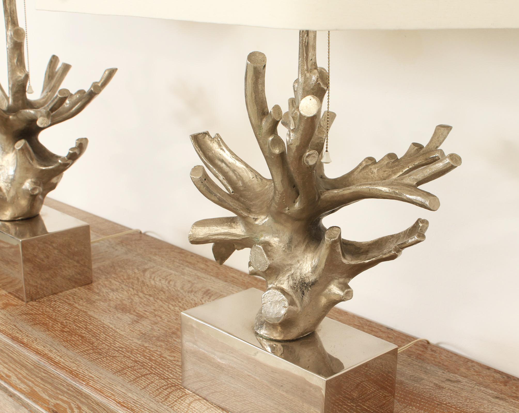Large Pair of Coral Table Lamps in the Style of Maison Charles, France, 1970's For Sale 4