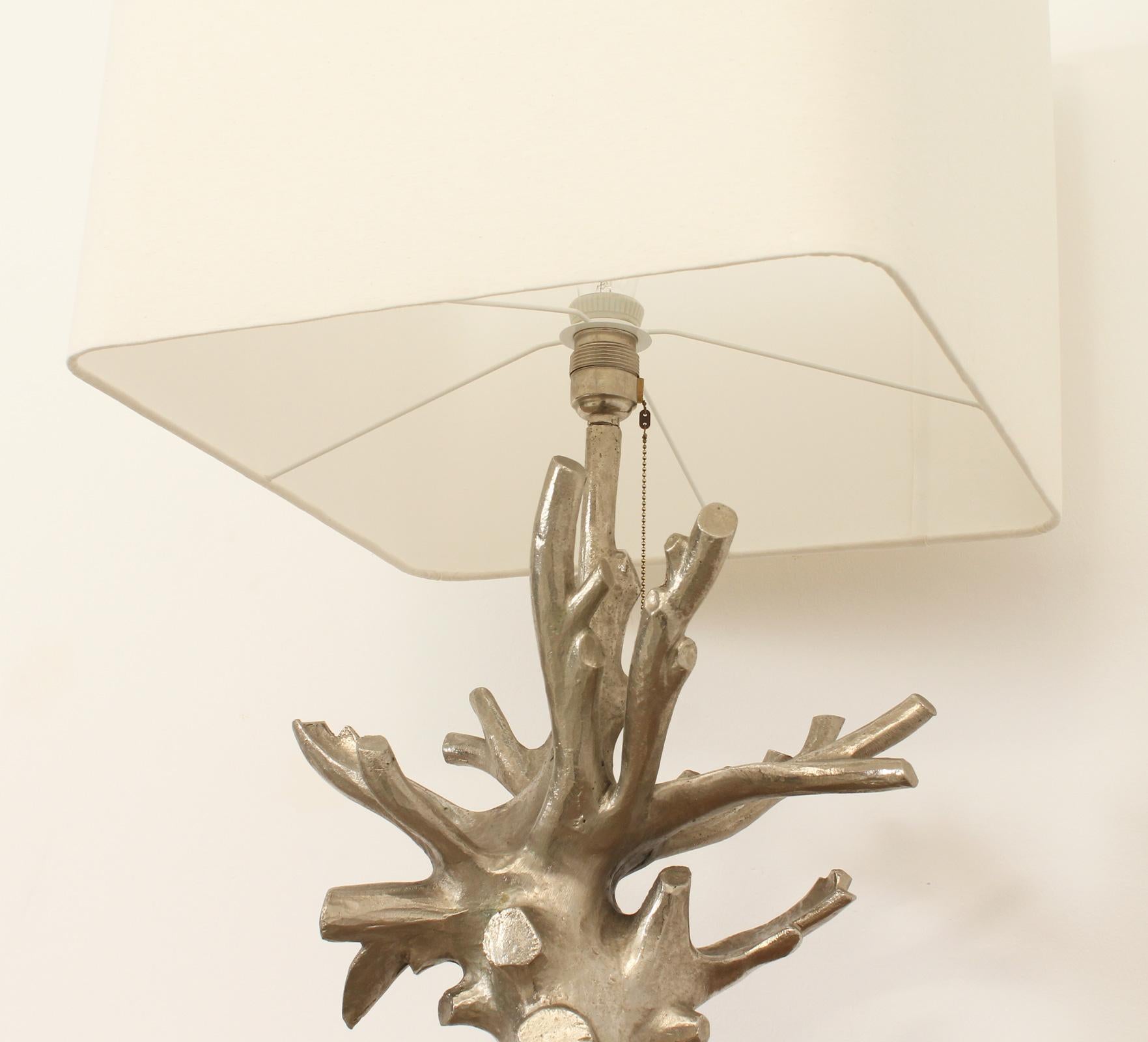 Metal Large Pair of Coral Table Lamps in the Style of Maison Charles, France, 1970's For Sale