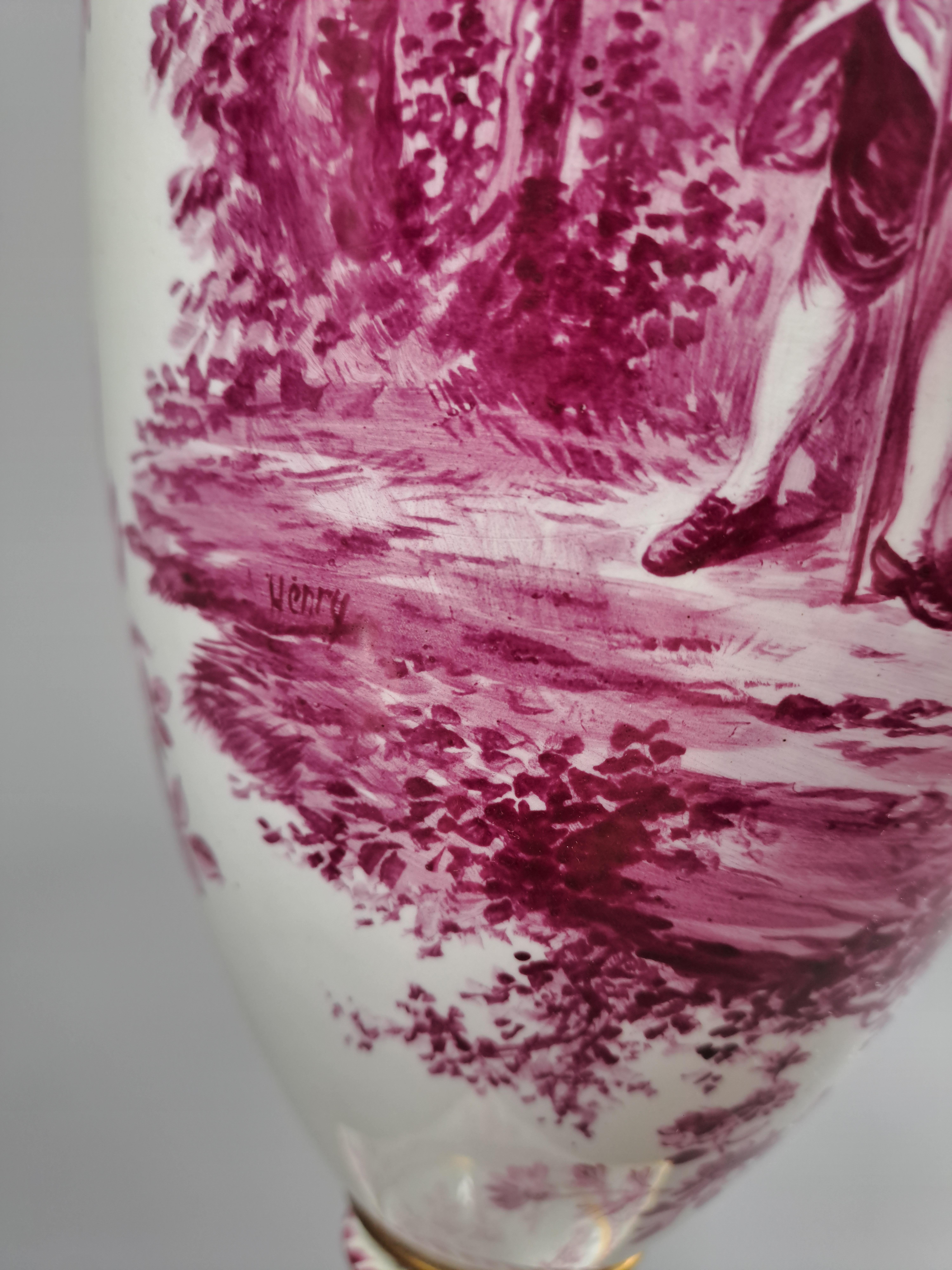 Grande paire de vases couverts en porcelaine de Damm d'Aschaffenburg en vente 4