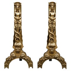 Large Pair of Decorative Firedogs in the 17th Century Style