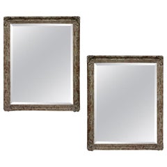 Large Pair of Distressed Painted Mirrors