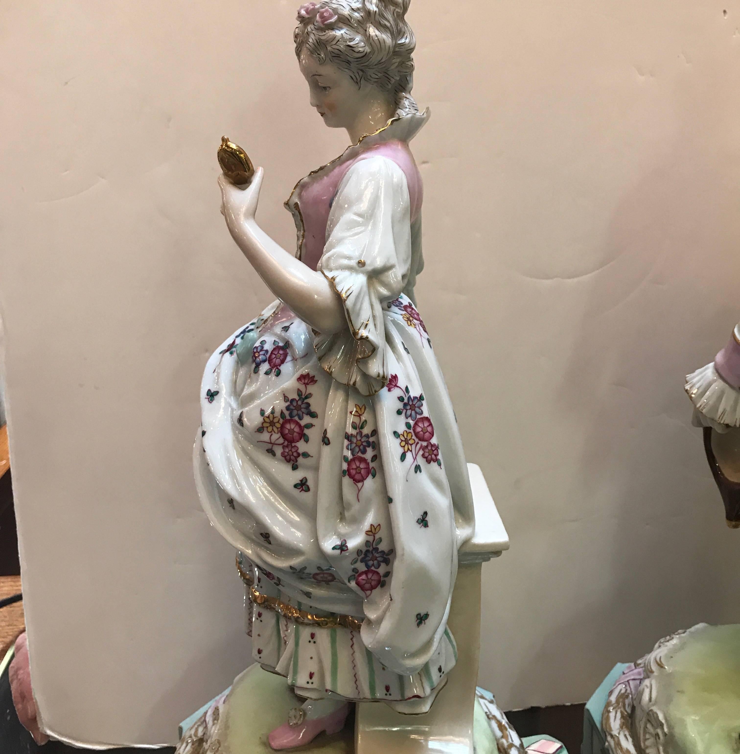 Large Pair of Dresden Figures of Aristocratic Couple 1