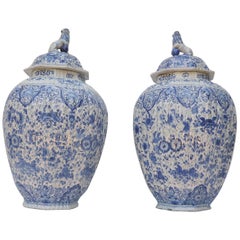 Large Pair of Dutch Delft Jars