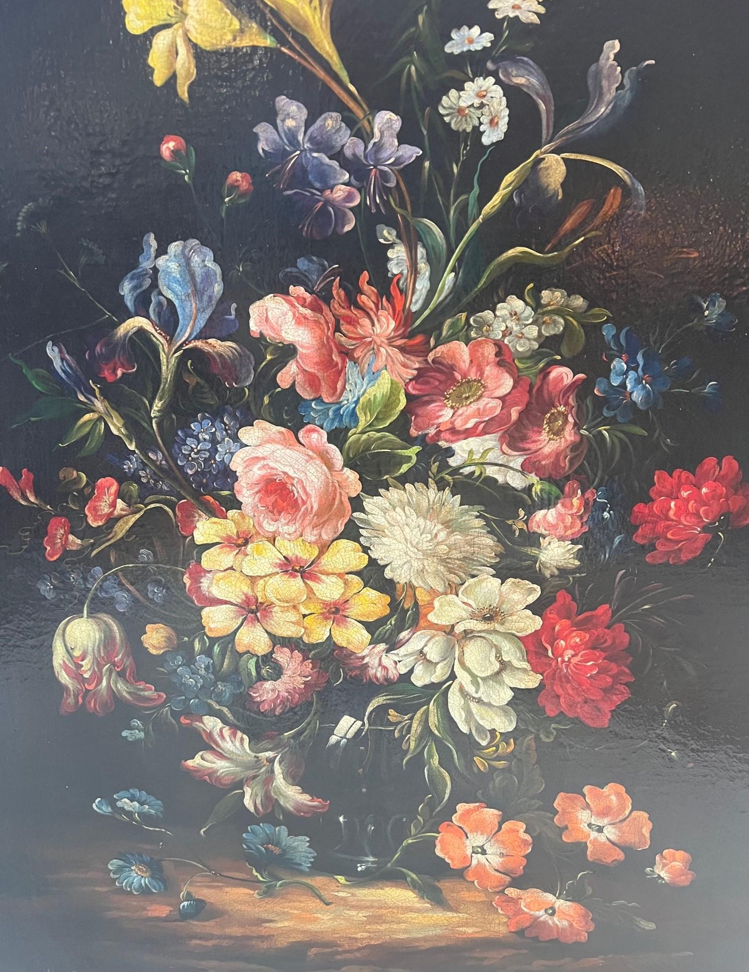 Large Pair of Early 19th Century Still life of Flowers For Sale 5