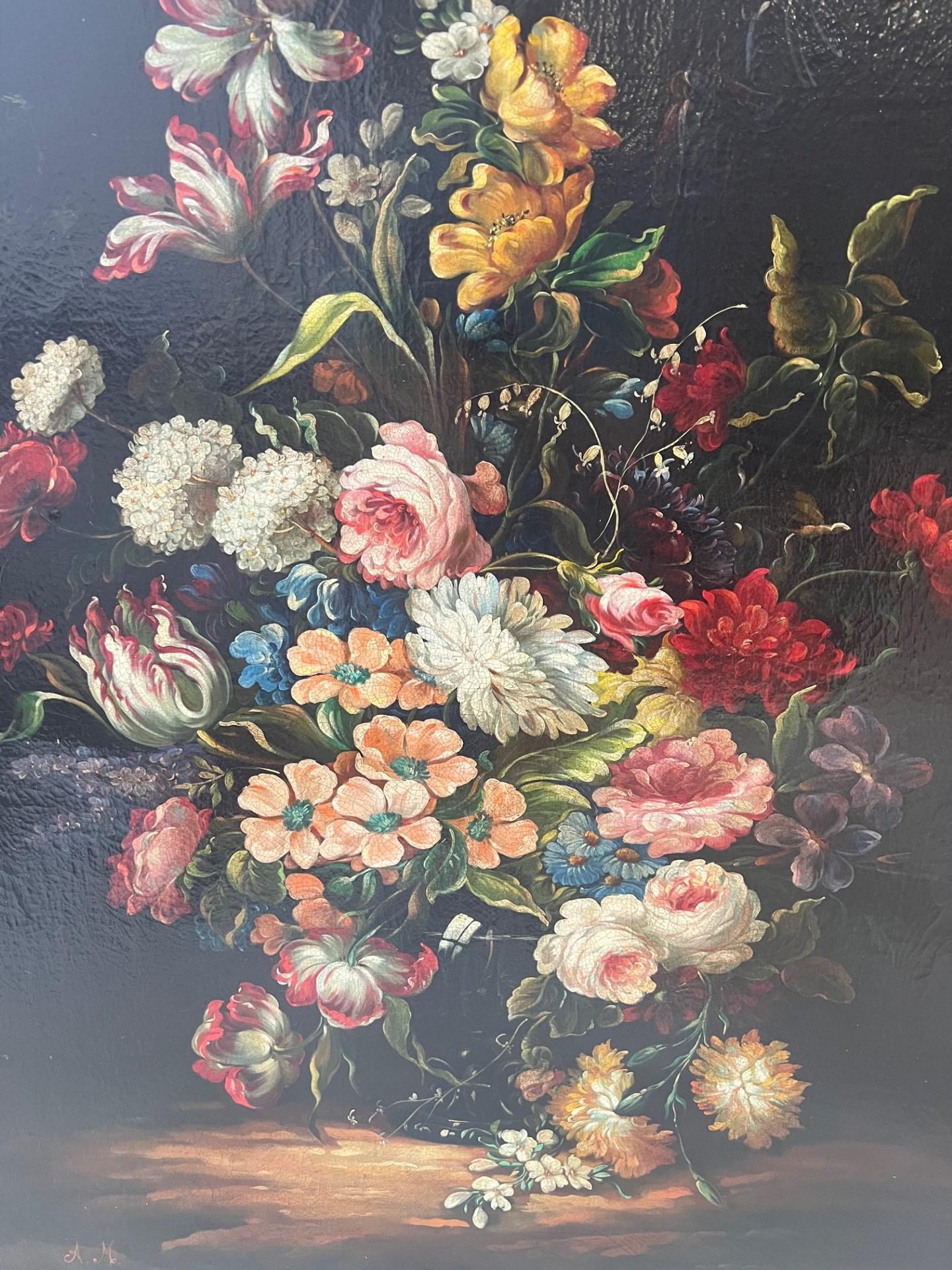 Large Pair of Early 19th Century Still life of Flowers For Sale 6