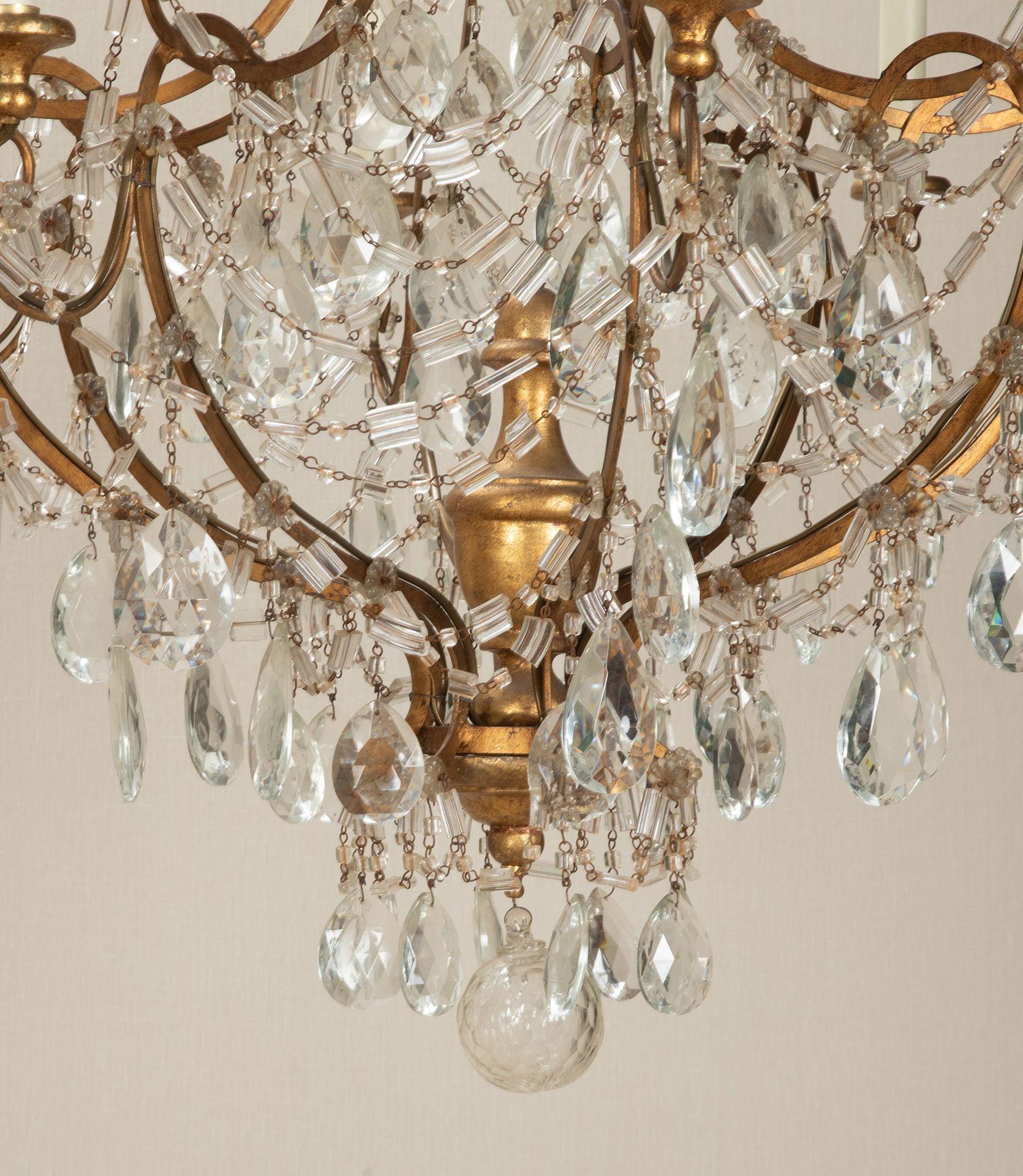 Metal Large Pair of Early 20th Century Italian Cut Glass Chandeliers For Sale