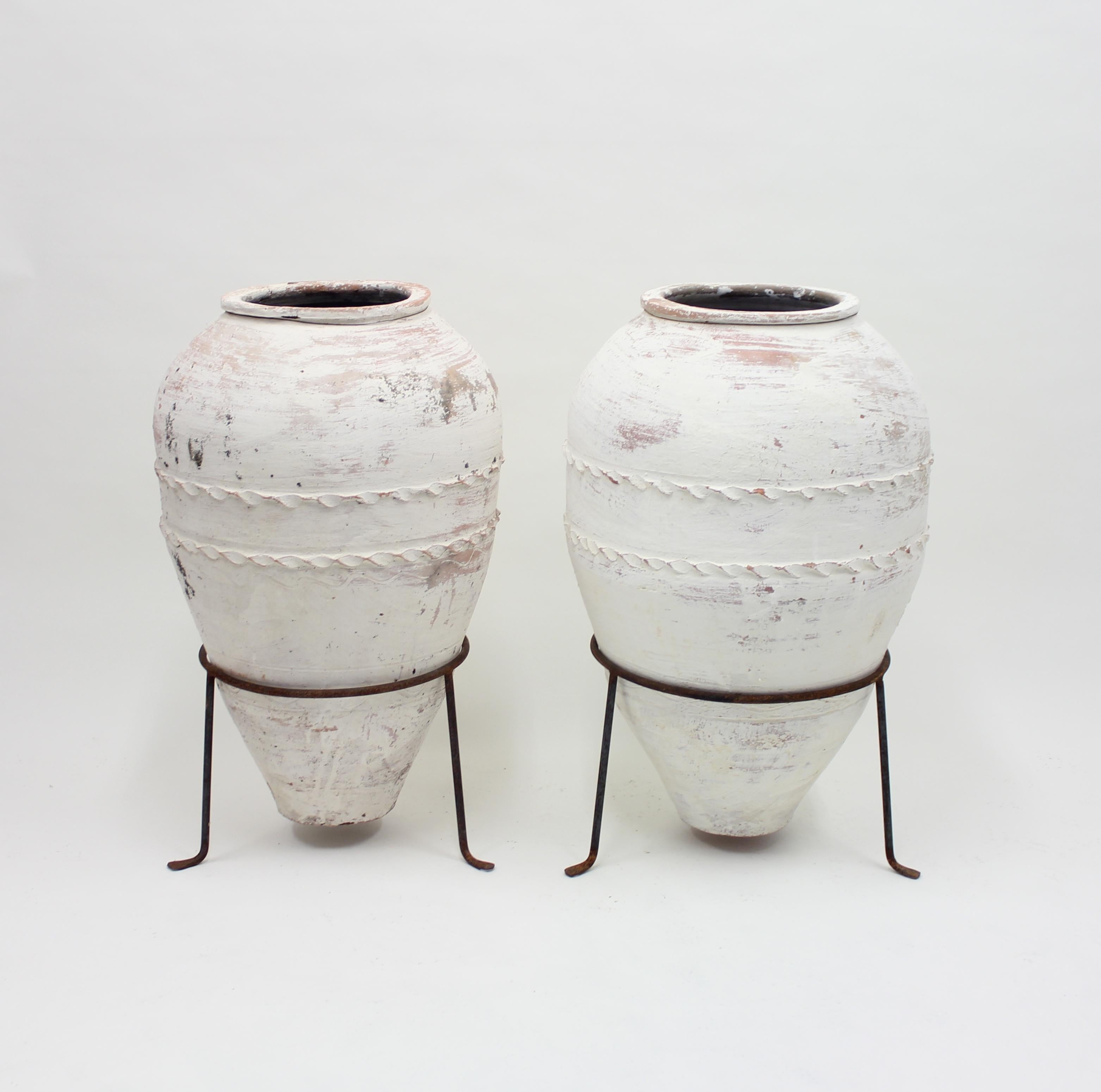 Rustic Large pair of early 20th Century Mediterranean Olive Jar, circa 1930s