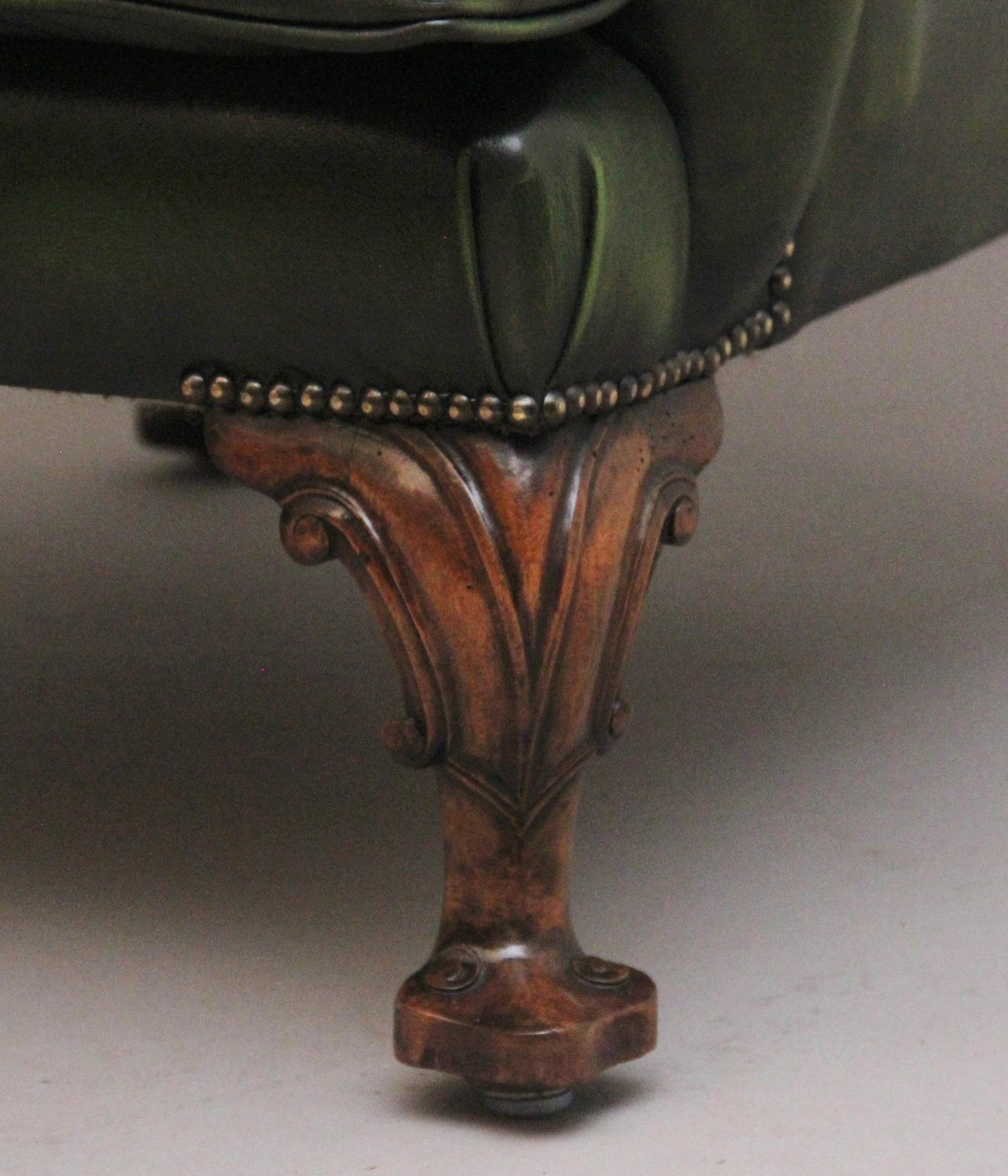 Large pair of early 20th Century walnut wingback armchairs For Sale 9