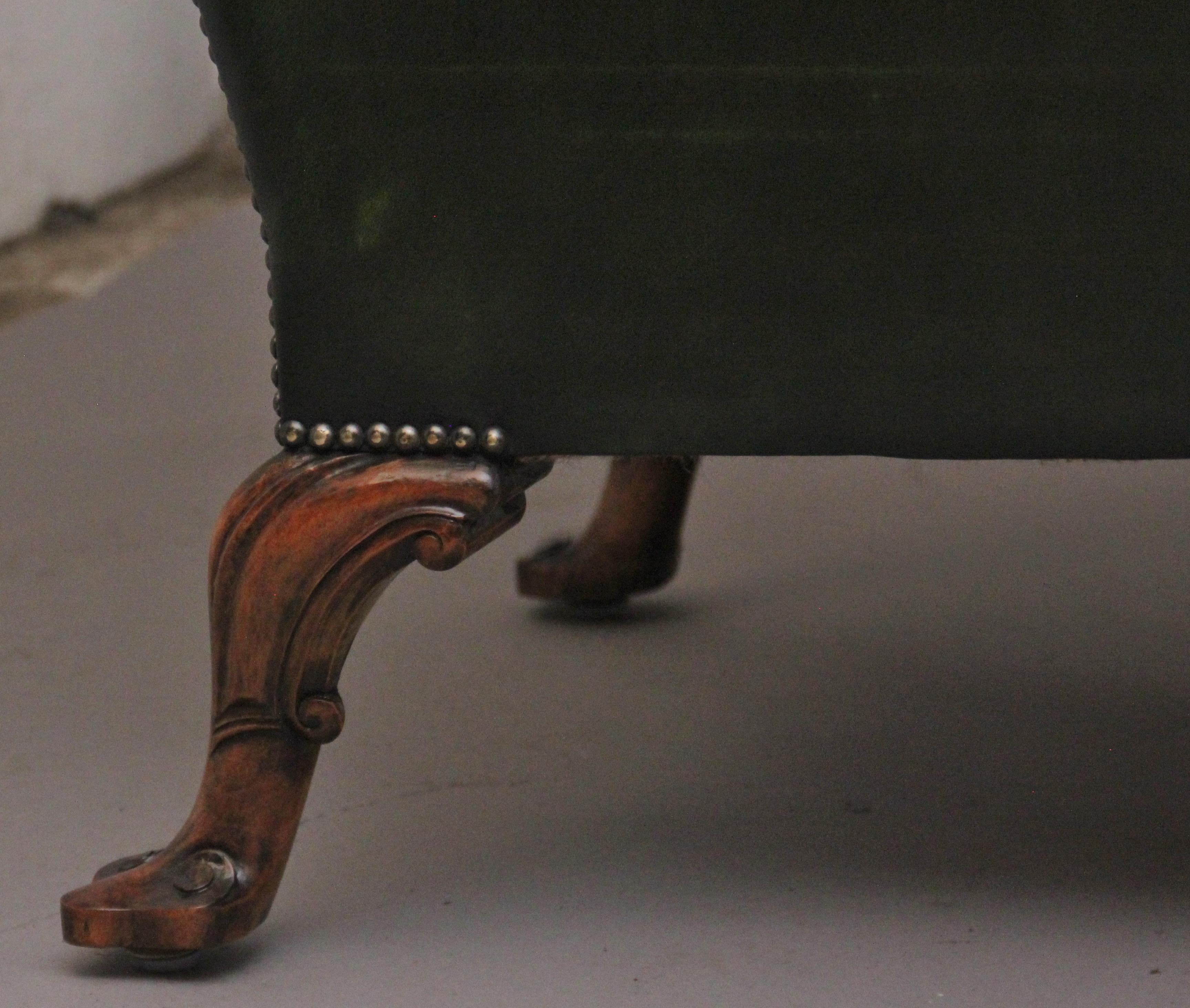 Large pair of early 20th Century walnut wingback armchairs For Sale 10