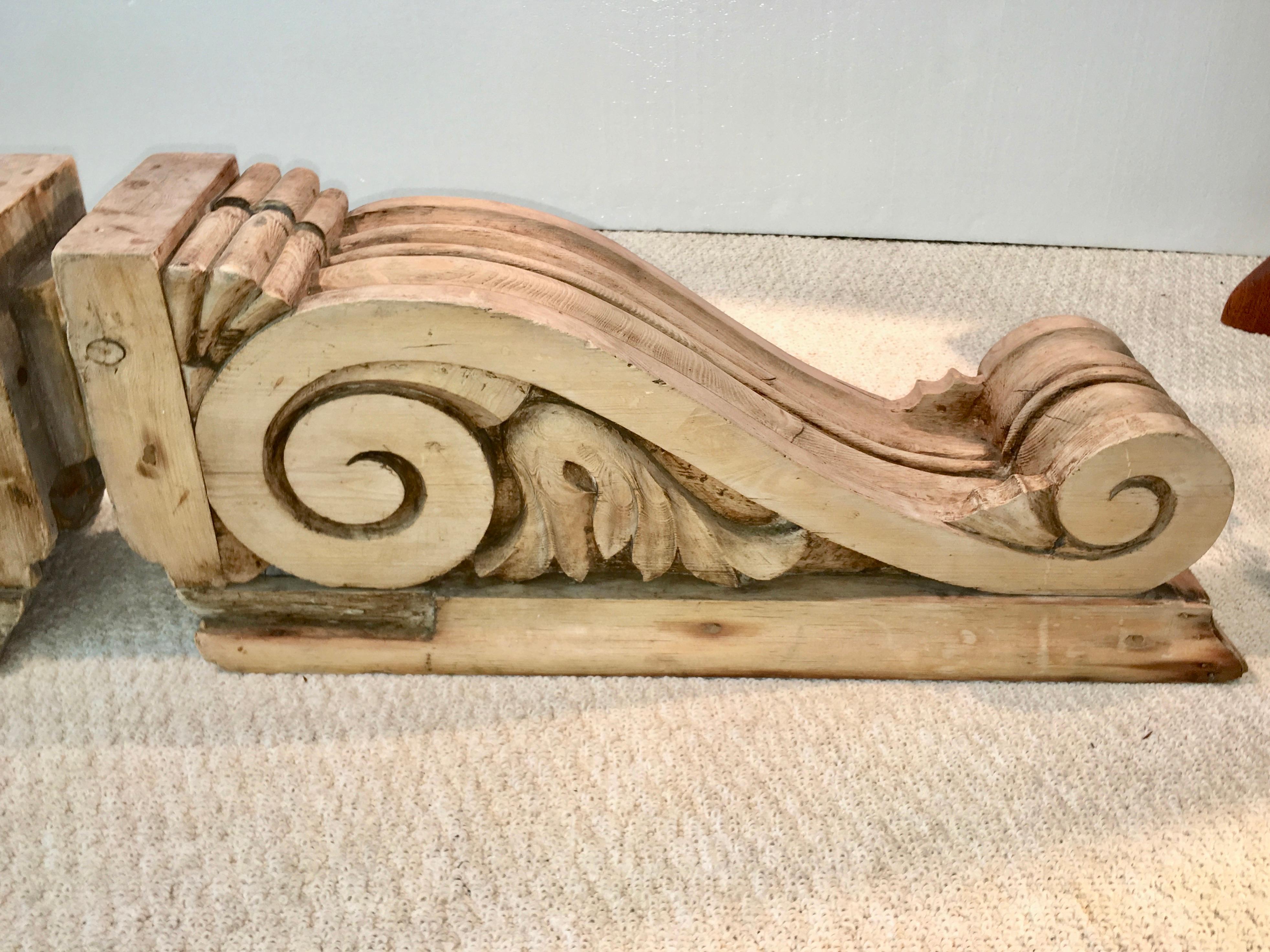 Large Pair of English Antique Corbels  8