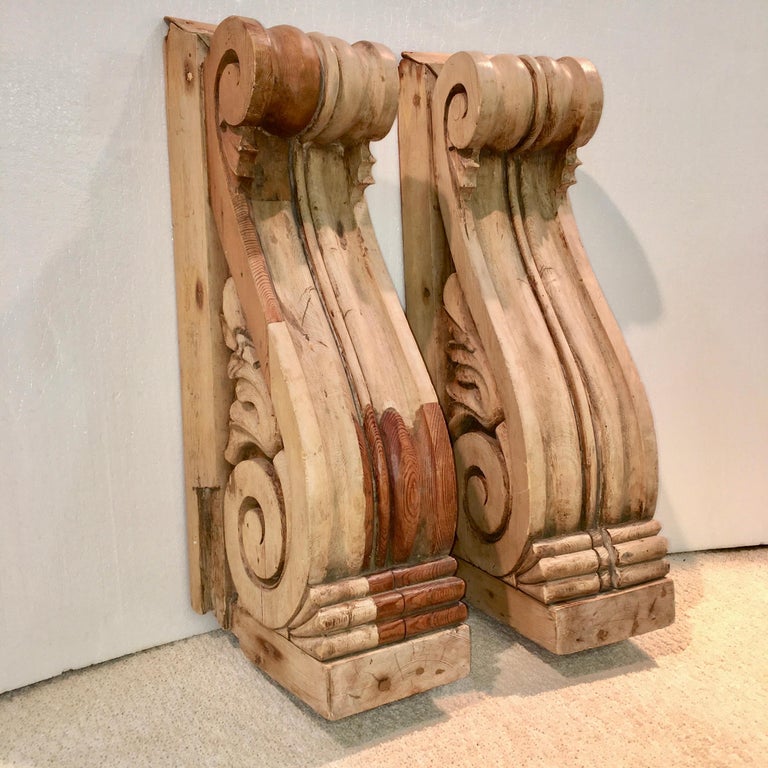 Large Pair of English Antique Corbels For Sale at 1stDibs