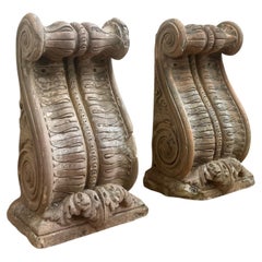 Large Pair of English Architectural Stone Corbels by George Skey