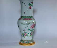 Large Pair Of Famille Rose Porcelain Lamps