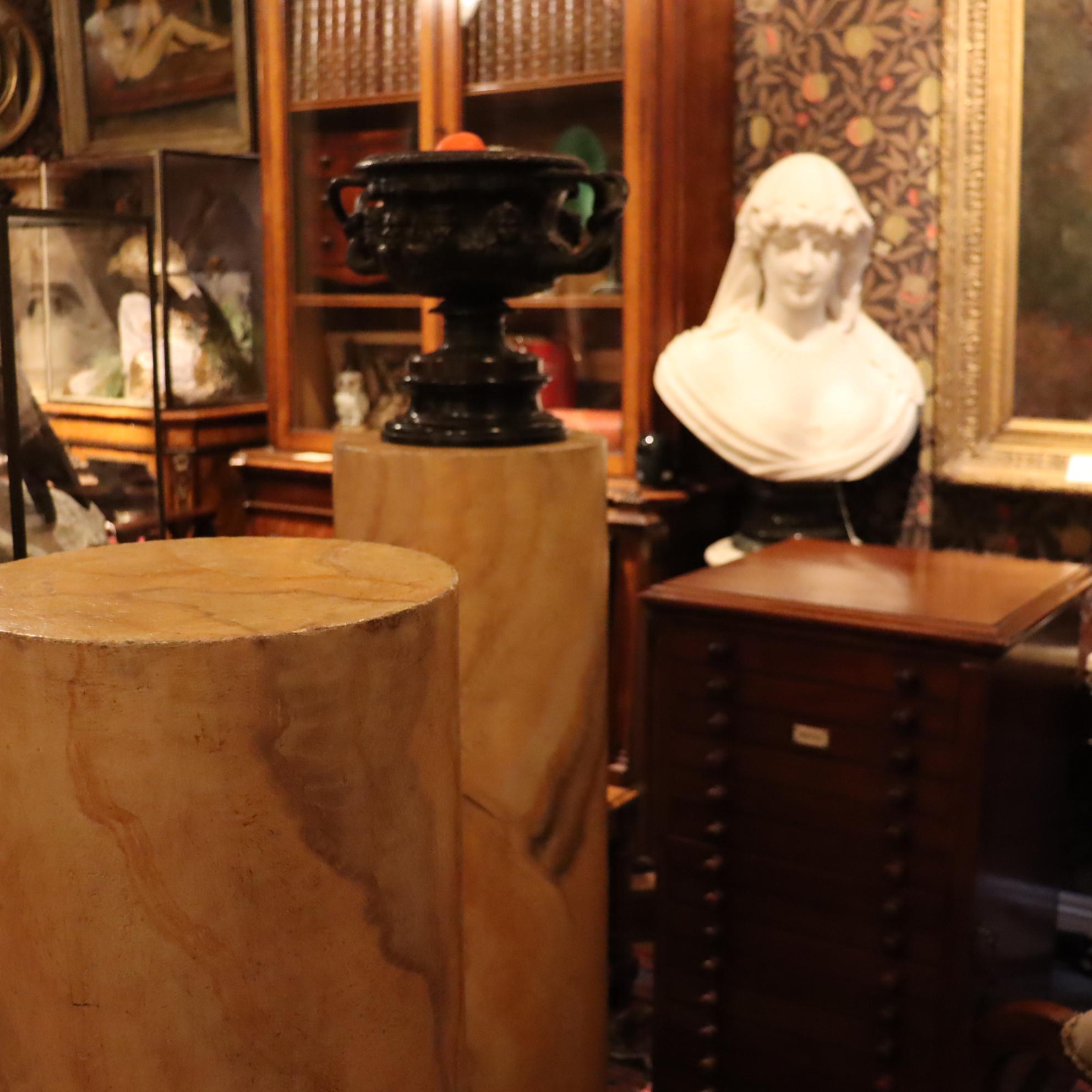Large pair of faux Sienna marble columns.  Circa 1850 . For Sale 3