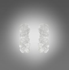 Large Pair of Fine Carved Multifaceted Rock Crystal Sconces by Phoenix