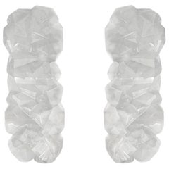 Large Pair of Fine Carved Multifaceted Rock Crystal Sconces by Phoenix