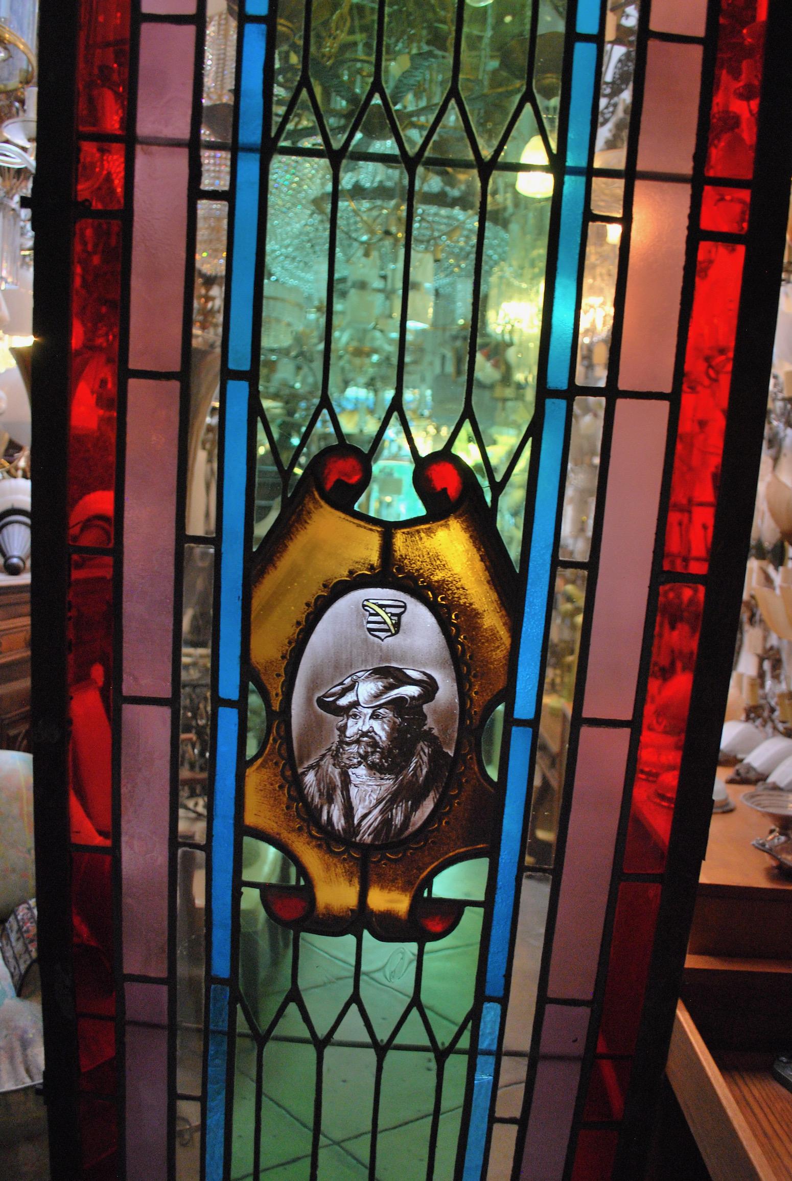 Large Pair of French 19th Century Stain Glass Window 7
