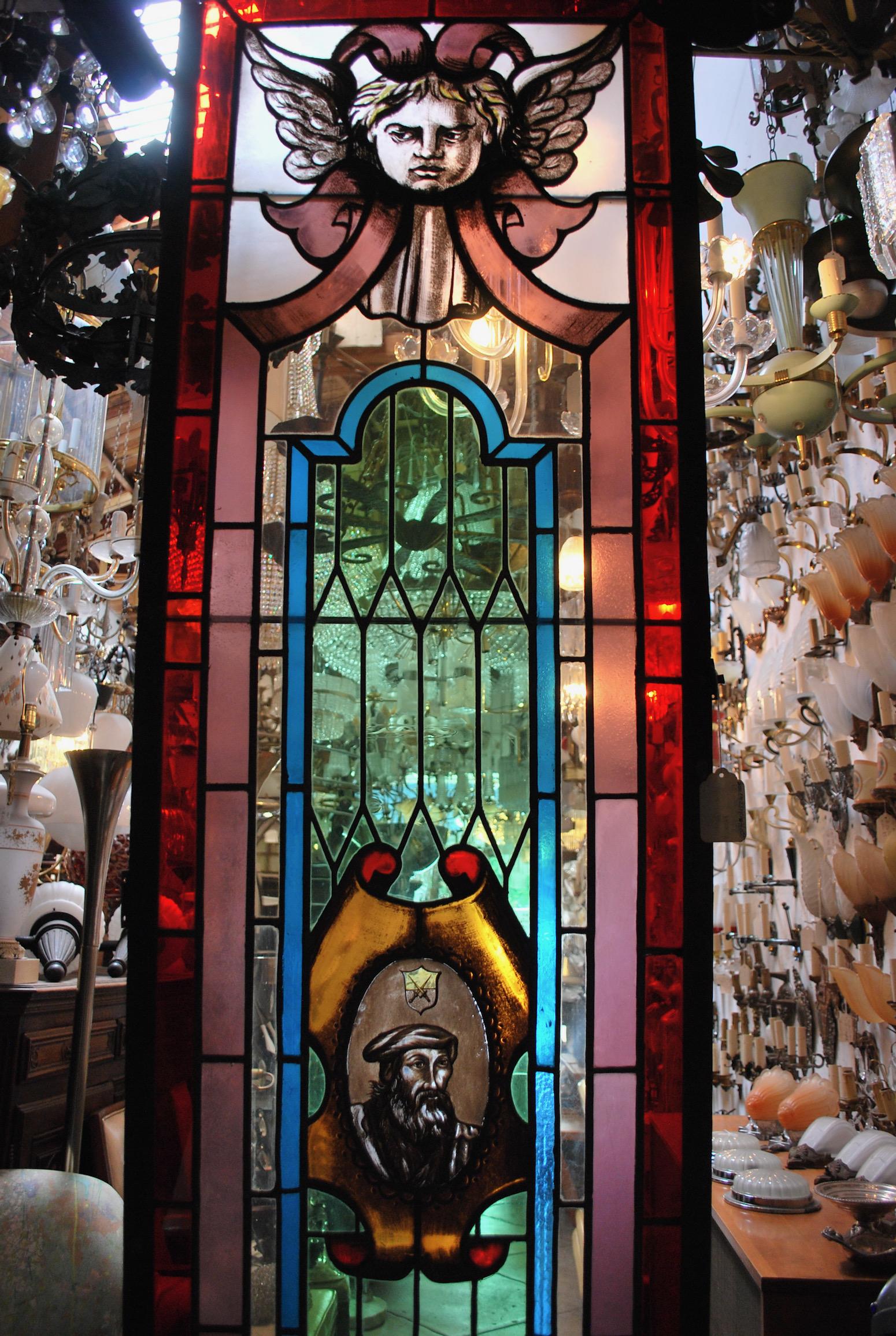 Large Pair of French 19th Century Stain Glass Window 2