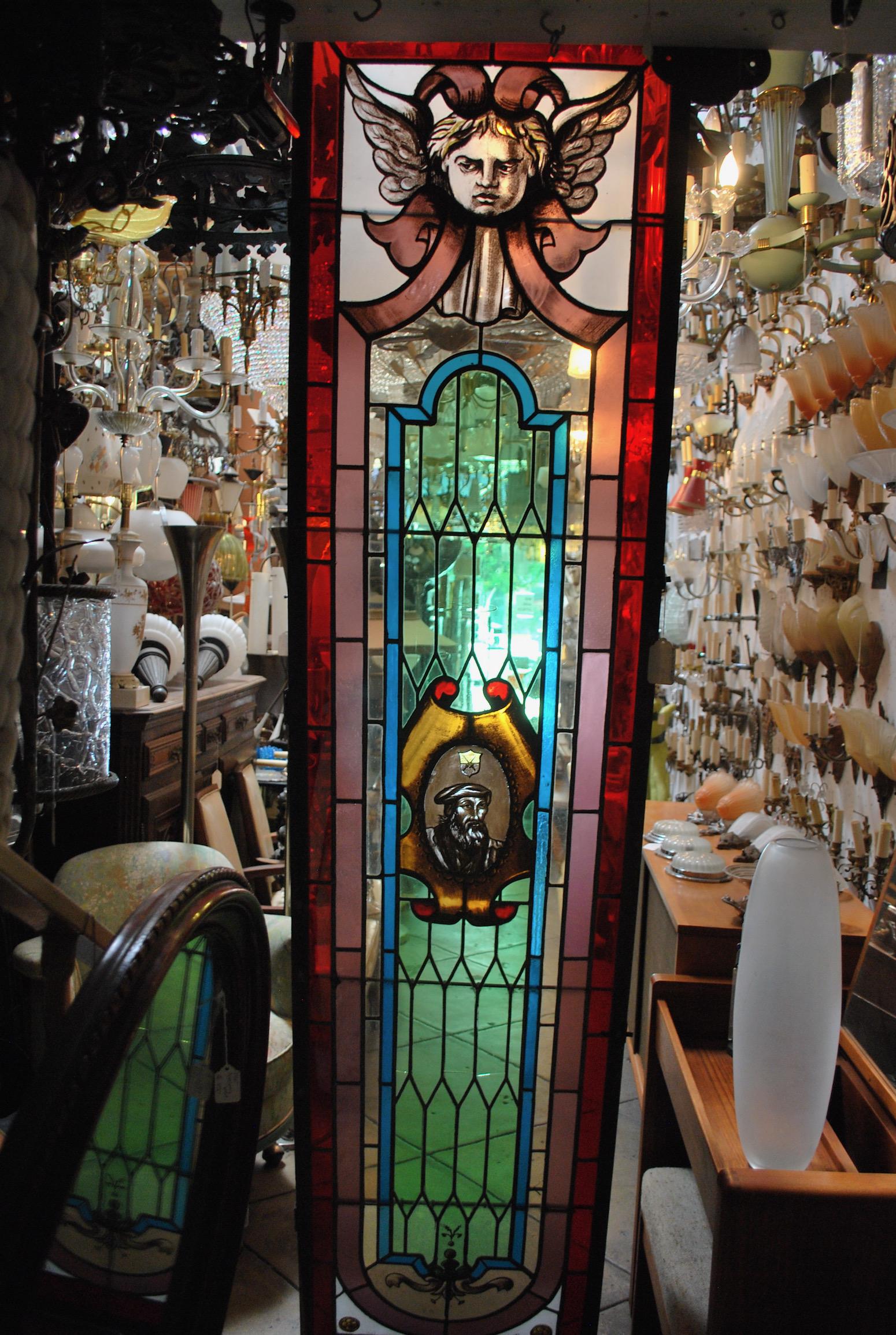 Large Pair of French 19th Century Stain Glass Window 5