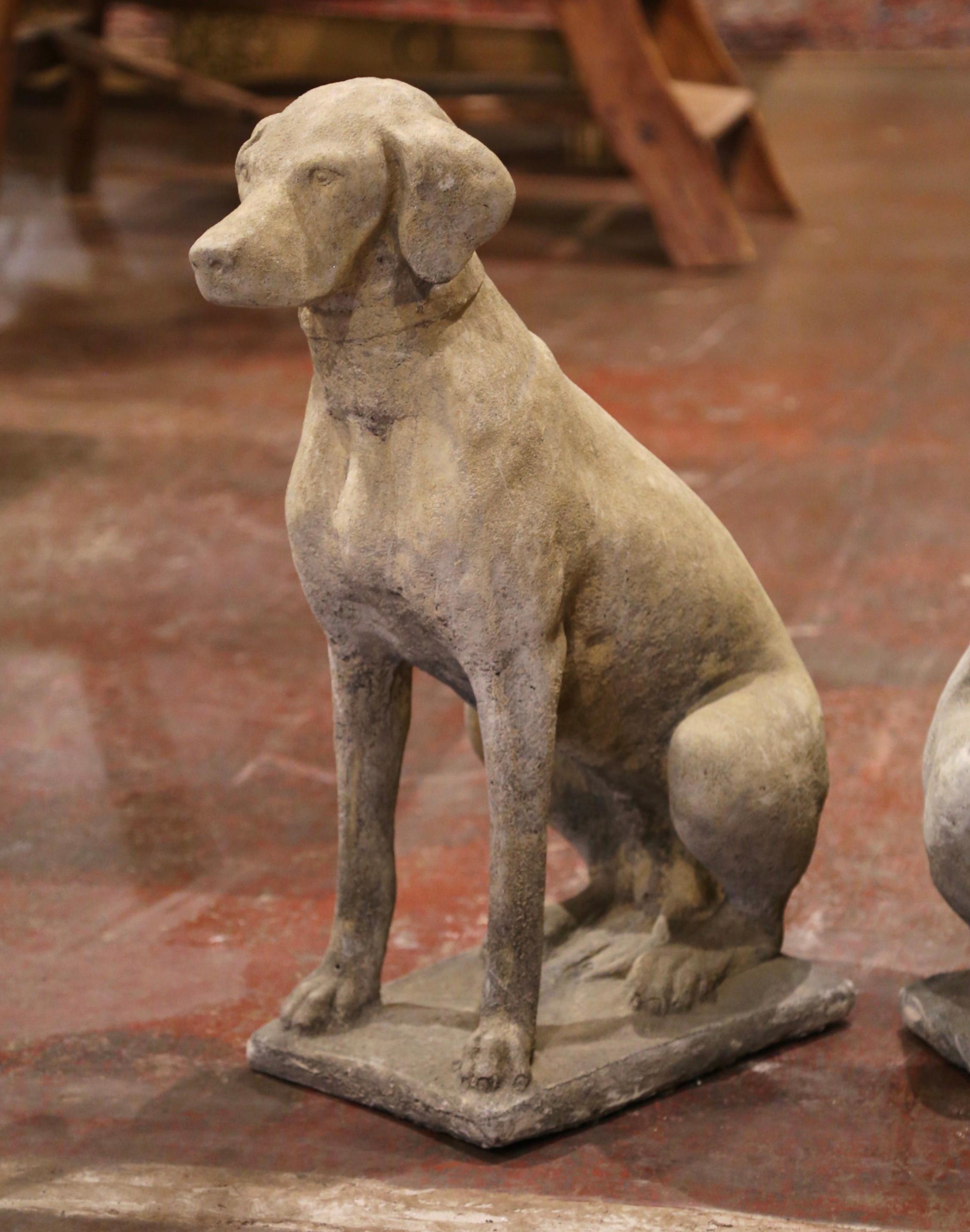 stone labrador garden statue