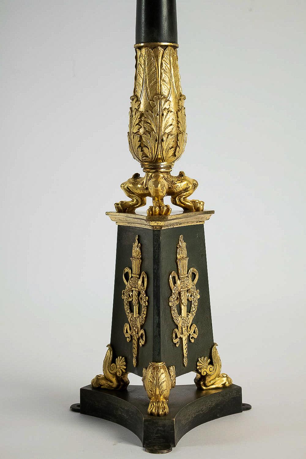 Large Pair of French Empire or Restauration Period Candelabra, circa 1815-1830 For Sale 3