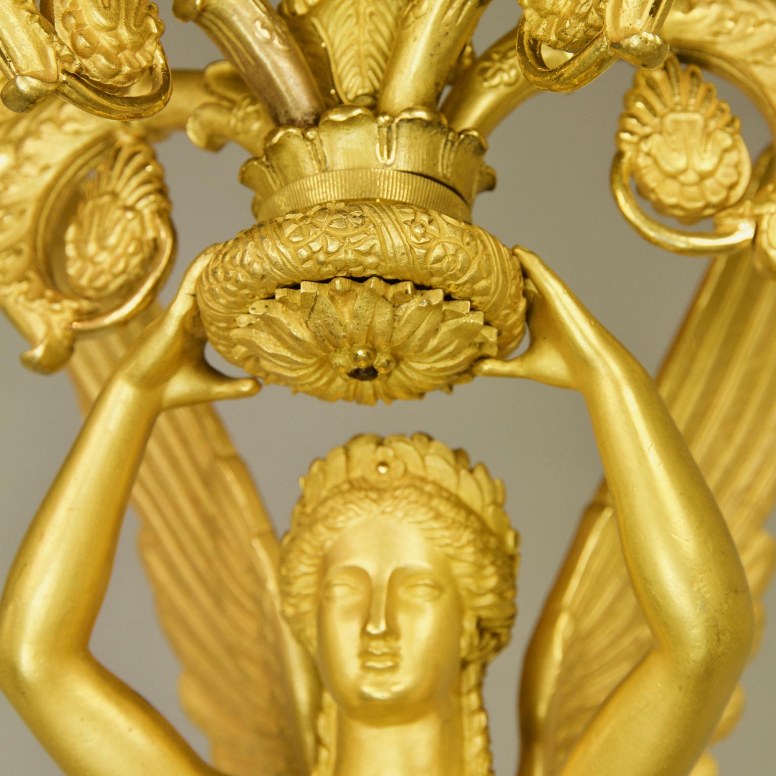 Pair of French Empire Gilt Bronze Winged Victory Candelabras, attr. P.P. Thomire 9