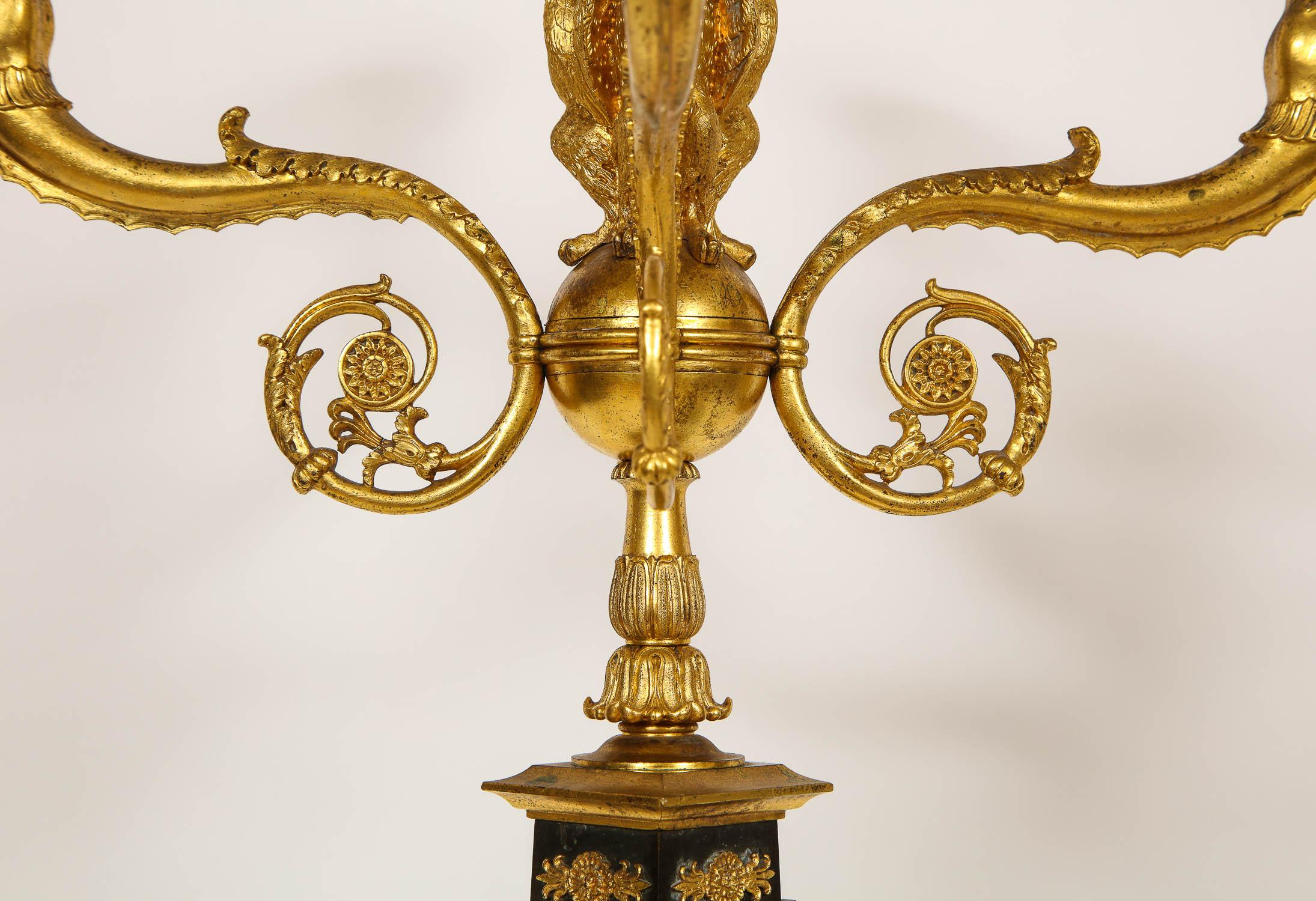 Large Pair of French Empire Period Candelabra, Attributed to Claude Galle For Sale 5