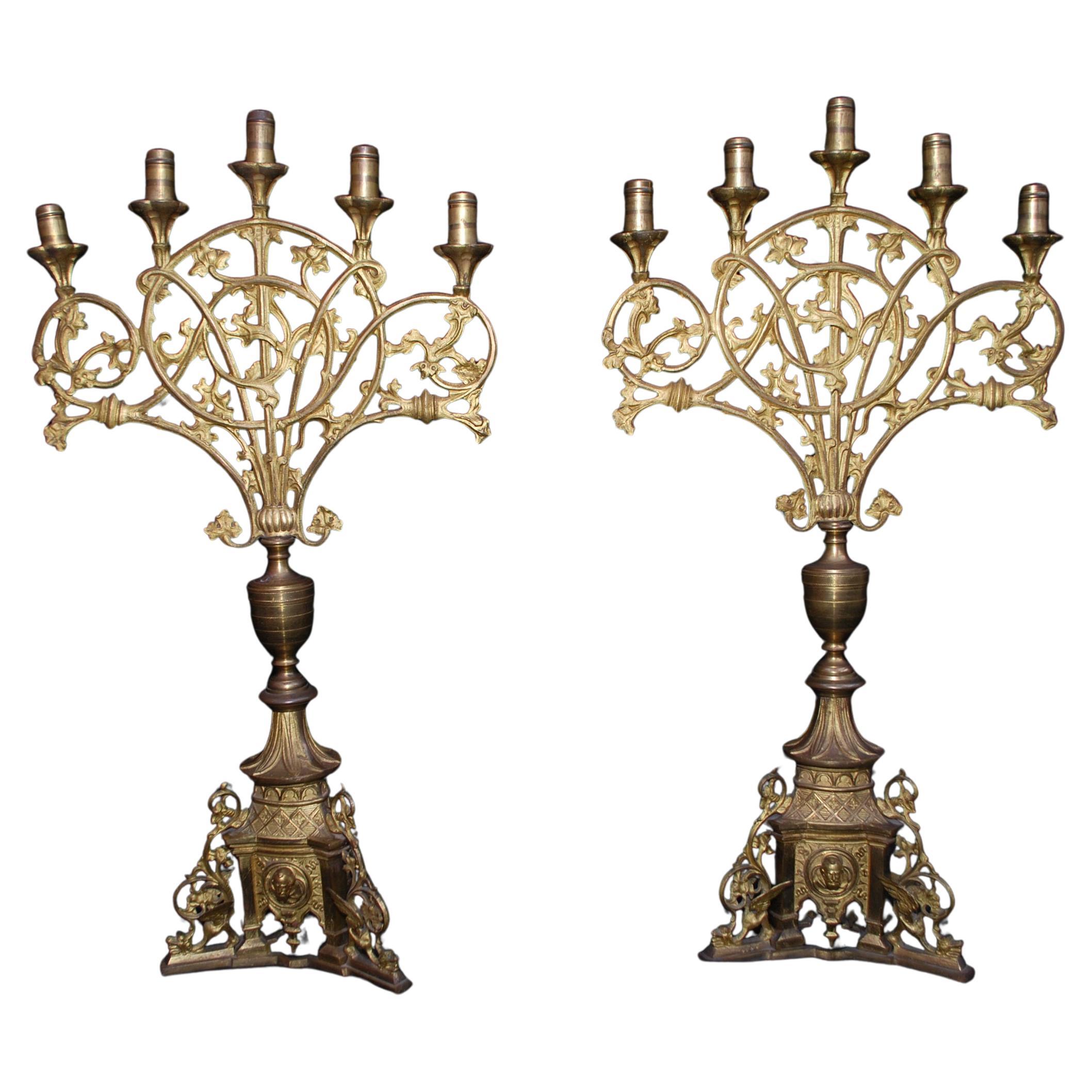 Grande coppia di francesi  Candelabro della fine del XIX secolo