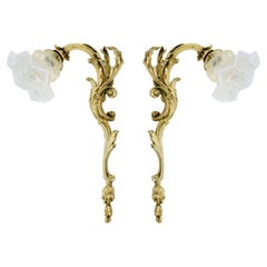 Gran pareja de apliques franceses de bronce Napoleón III, 1880-1890