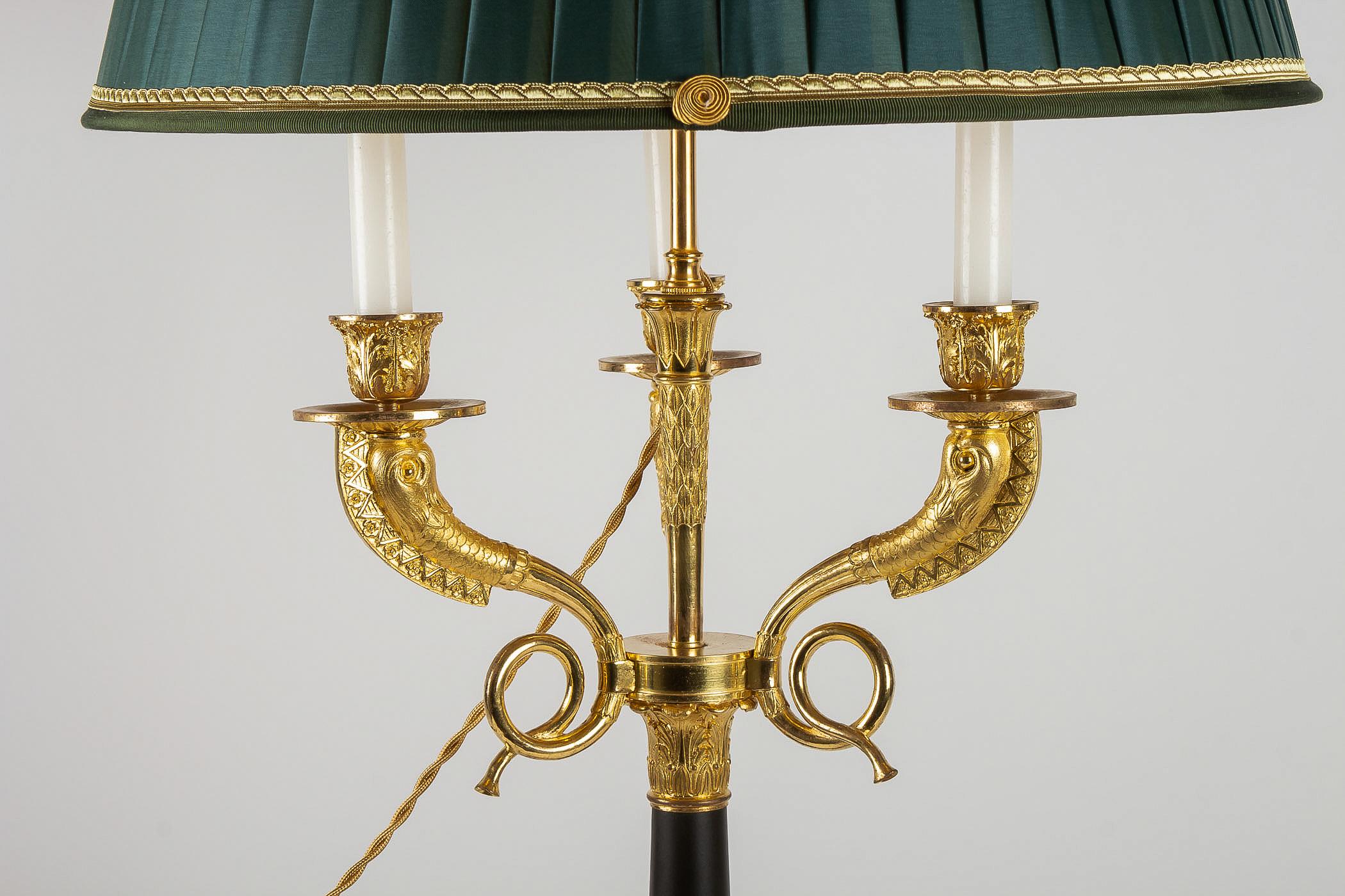 Large Pair of French Restauration Period Candelabras Converted in Table Lamps 2