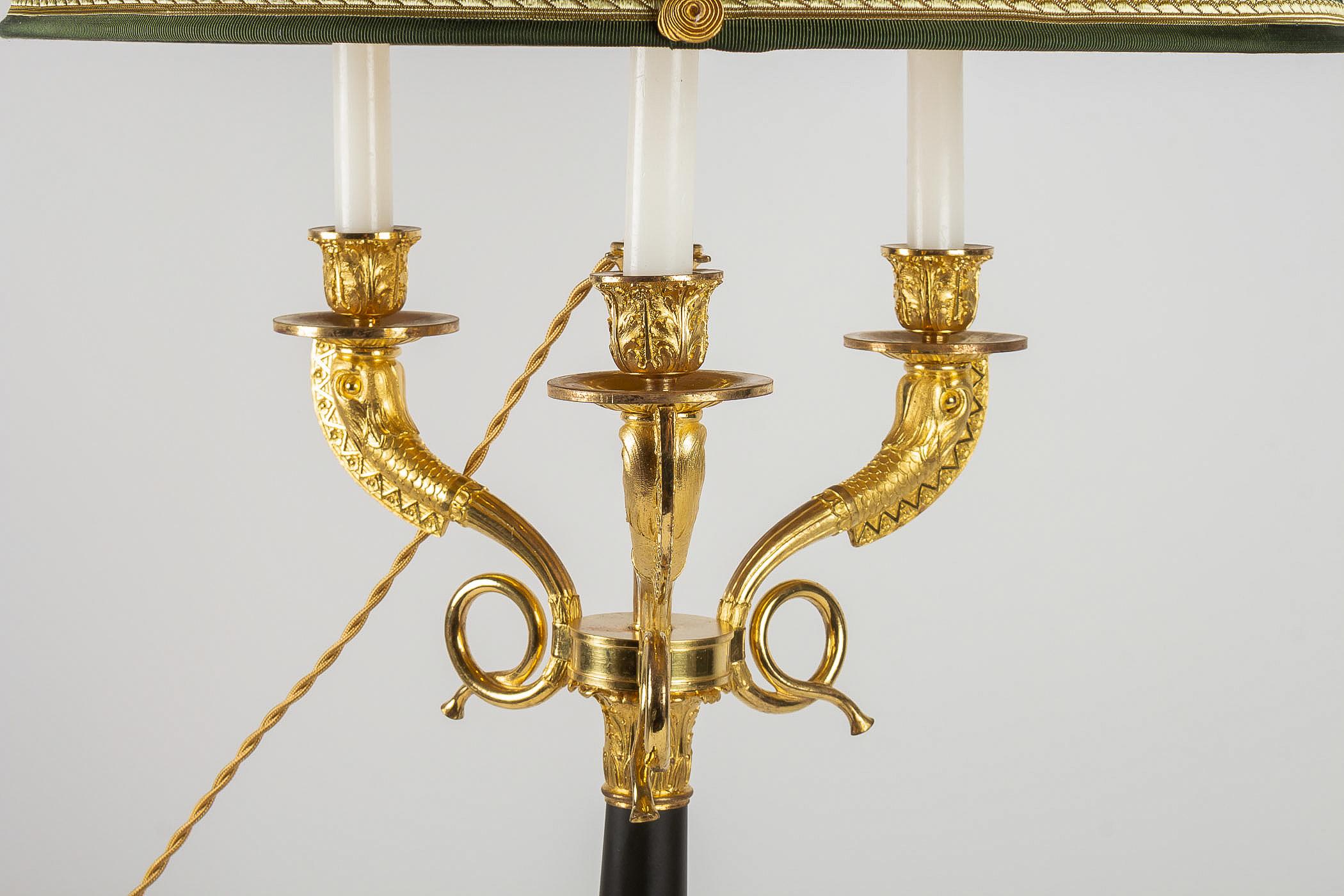 Large Pair of French Restauration Period Candelabras Converted in Table Lamps 3