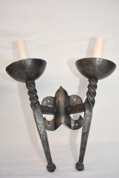large pair of French wrought iron s