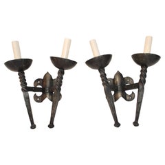 large pair of French wrought iron s