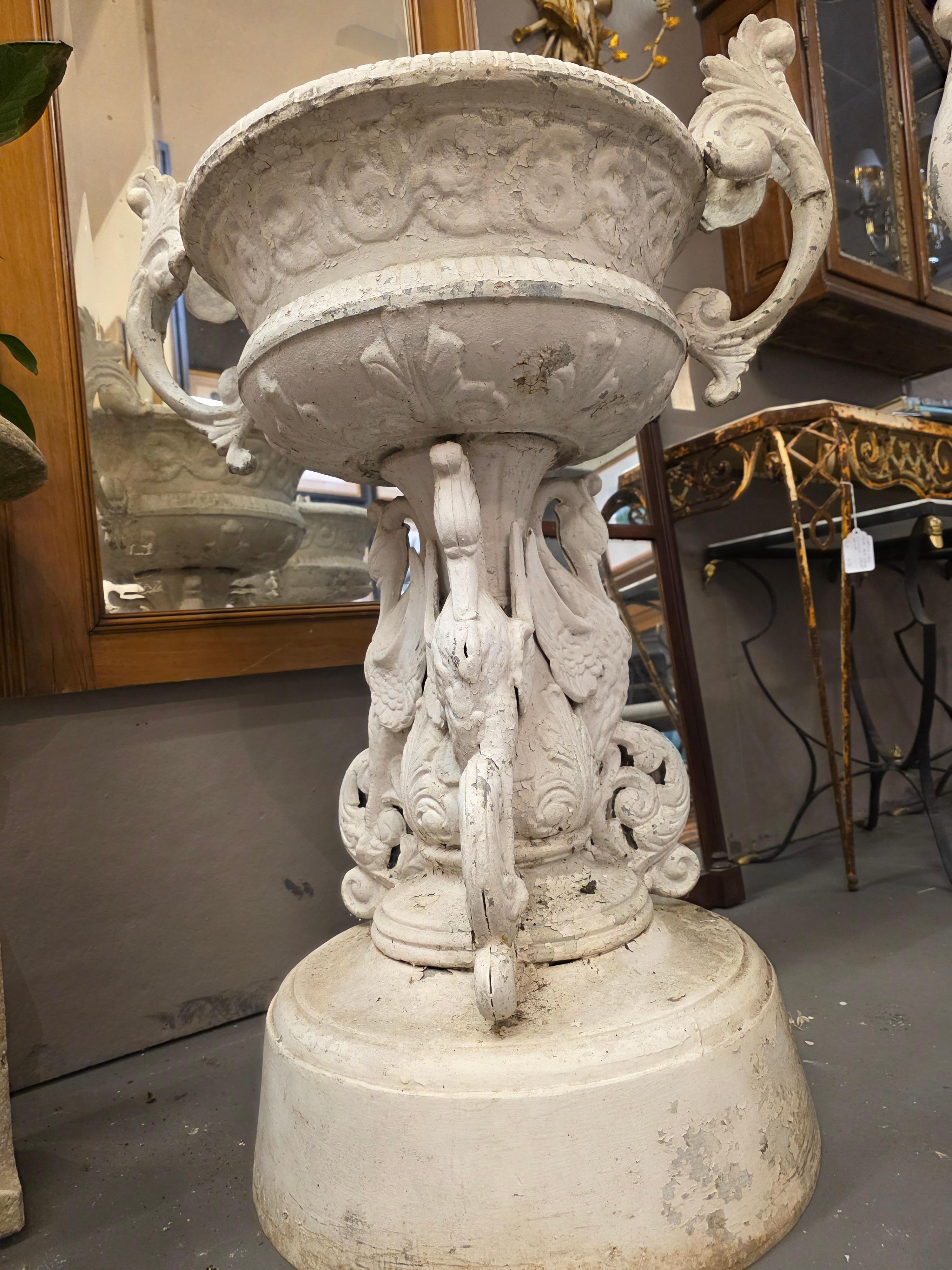 Large Pair Of Garden Urns After J. W. Fiske For Sale 6