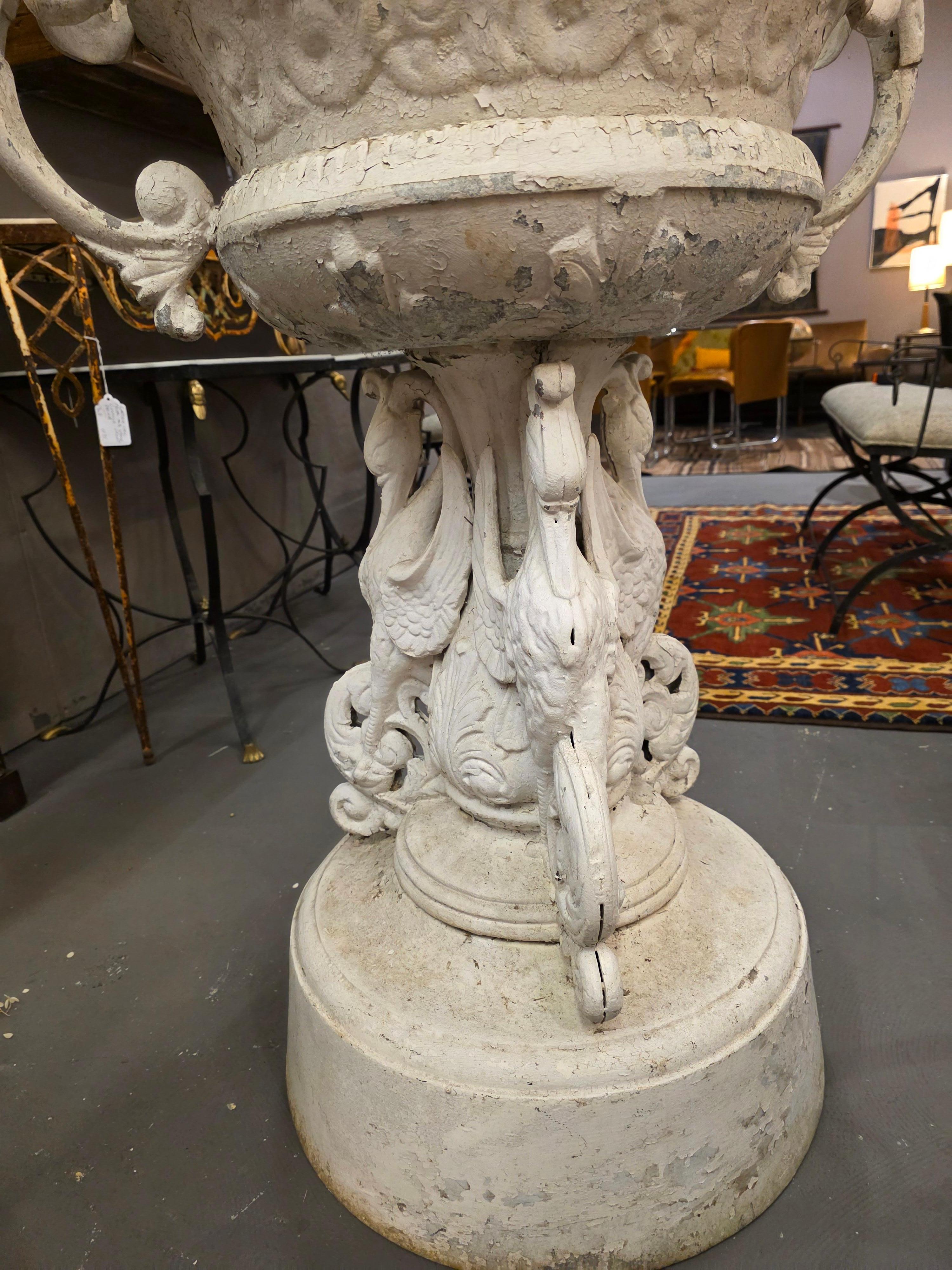 Large Pair Of Garden Urns After J. W. Fiske For Sale 7