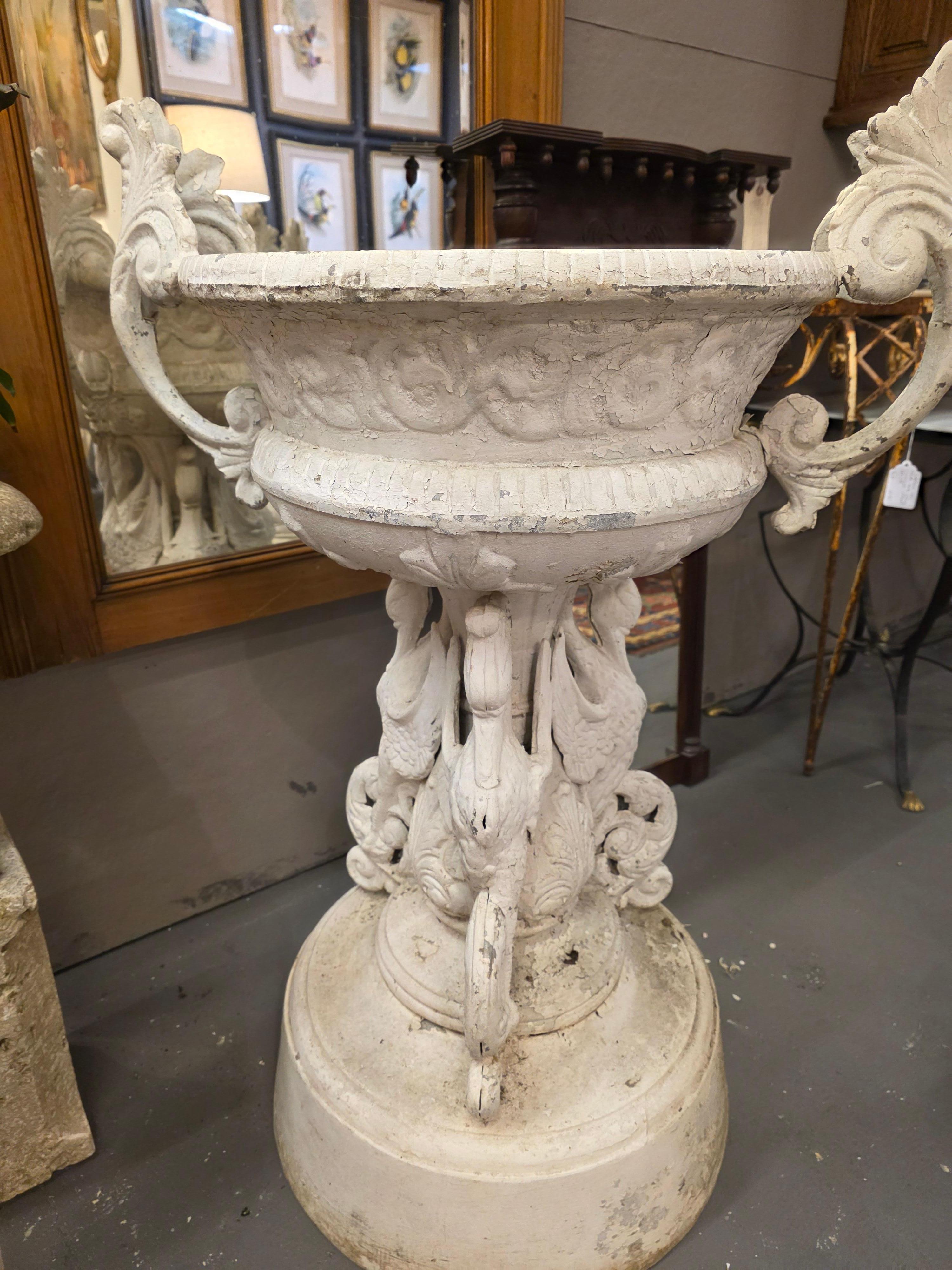 Large Pair Of Garden Urns After J. W. Fiske For Sale 8
