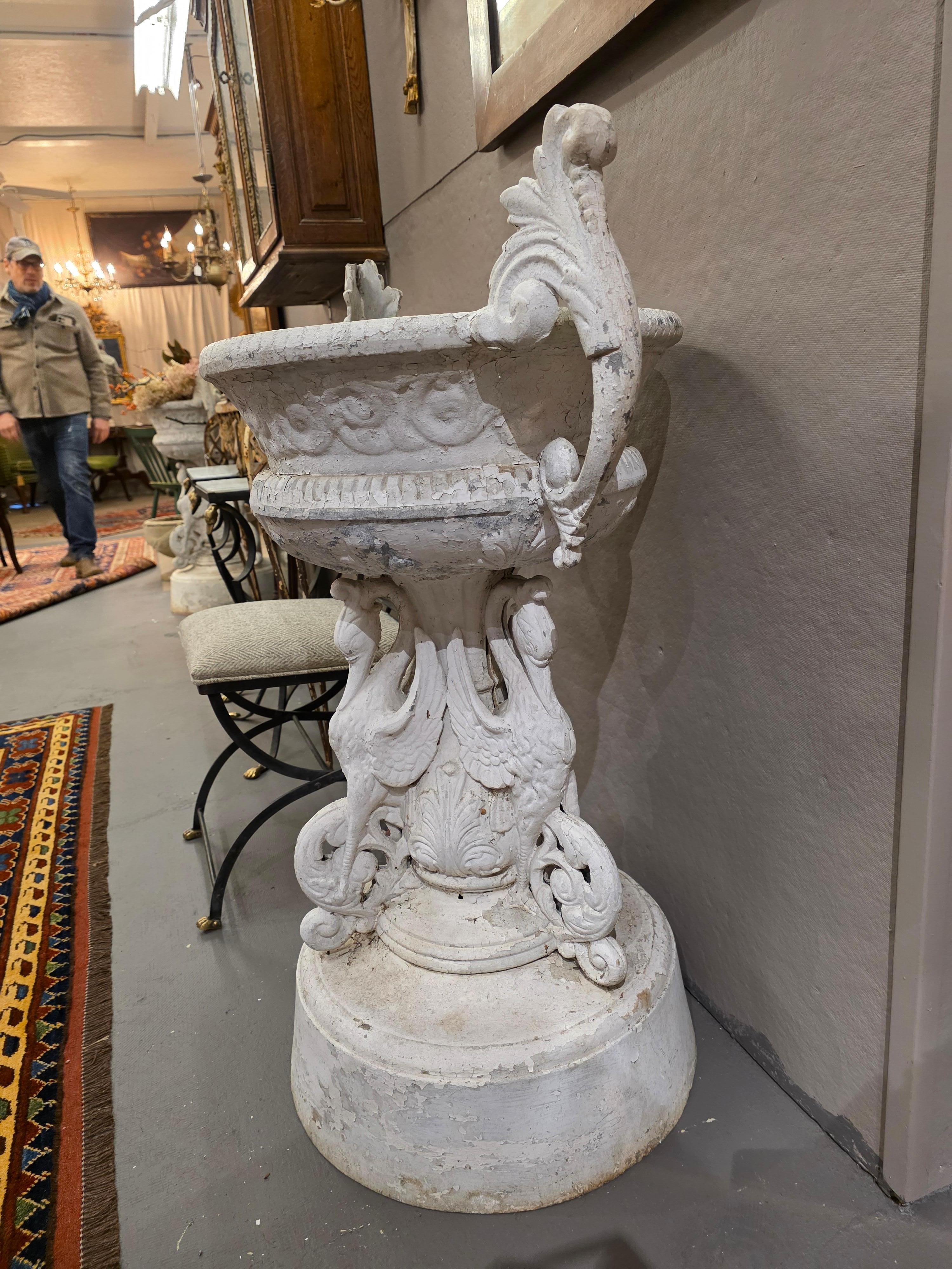 Large Pair Of Garden Urns After J. W. Fiske For Sale 9