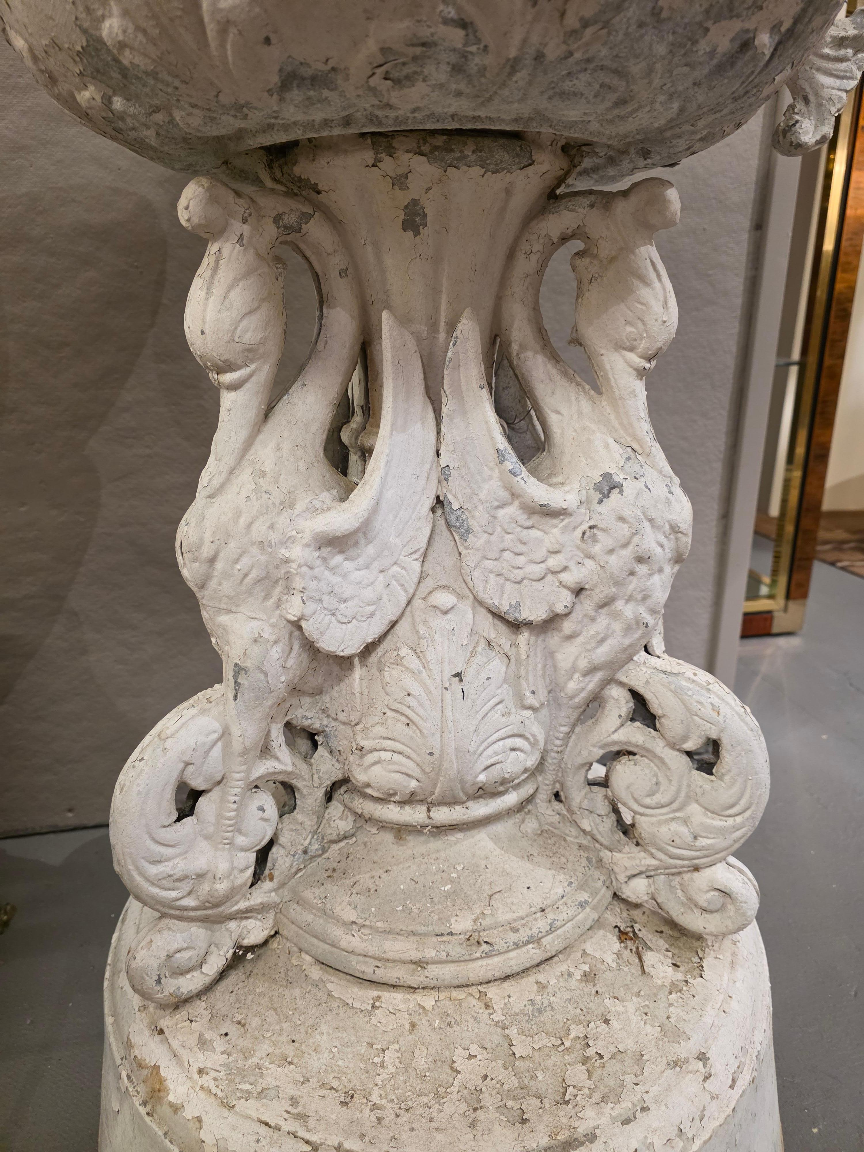 American Large Pair Of Garden Urns After J. W. Fiske For Sale
