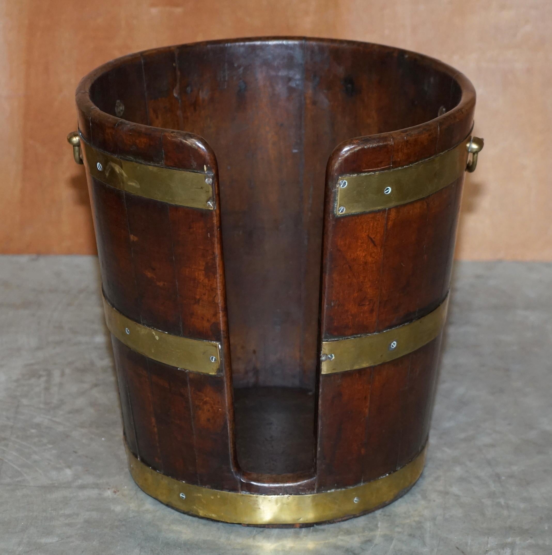English Large Pair of George III 1760 Plate or Peat Military Campaign Buckets Georgian For Sale