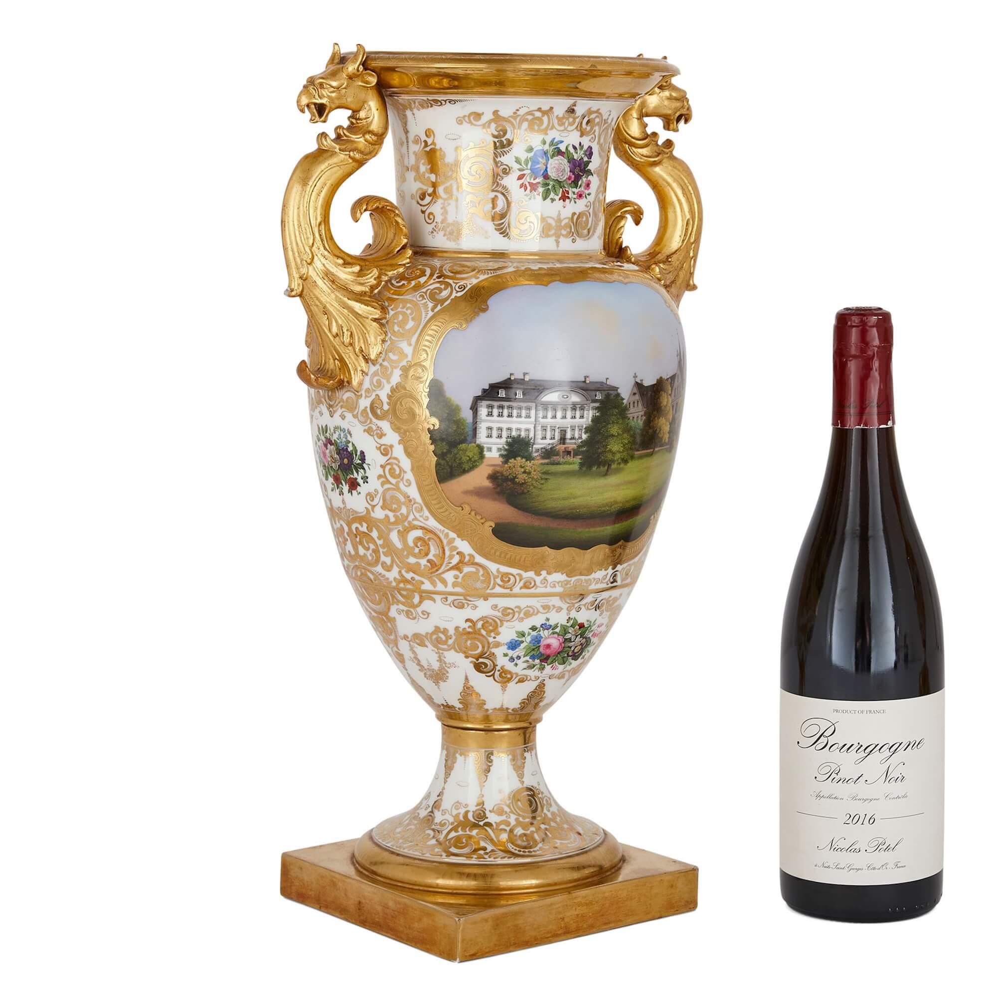 Grande coppia di vasi in porcellana tedesca di KPM Porcelain in vendita 4